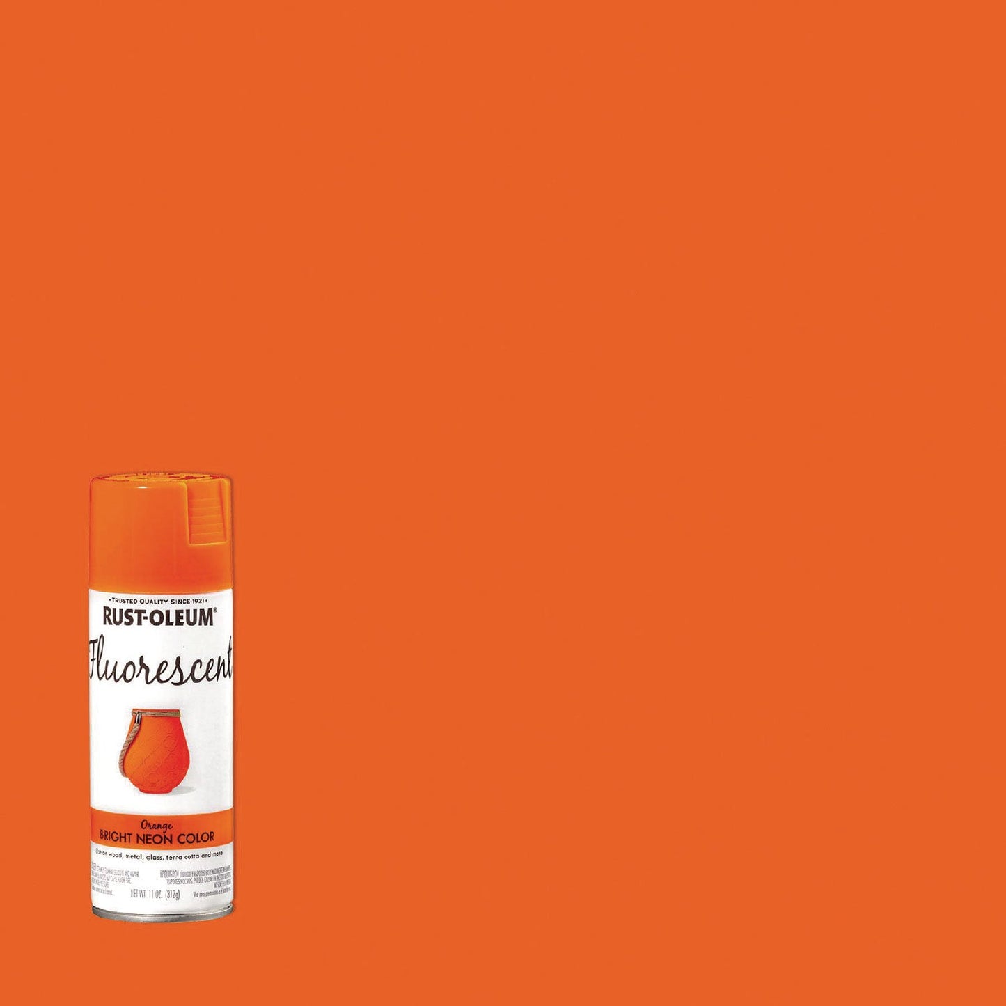 Rust-Oleum® Specialty Fluorescent Spray Paint, Flat Fluorescent Orange, 11 oz Aerosol Can