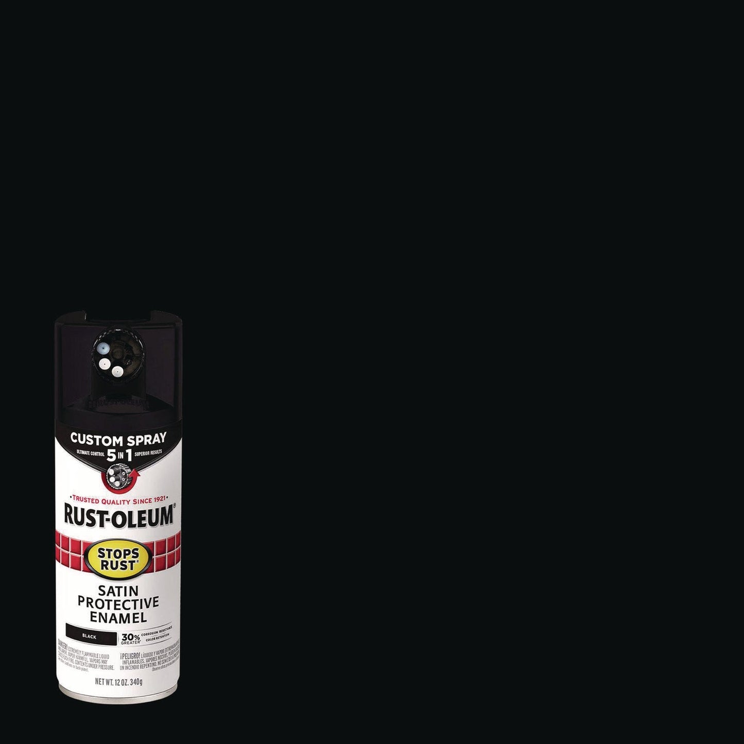 Rust-Oleum® Stops Rust 5-in-1 Spray Paint, Satin Black, 12 oz Aerosol Can