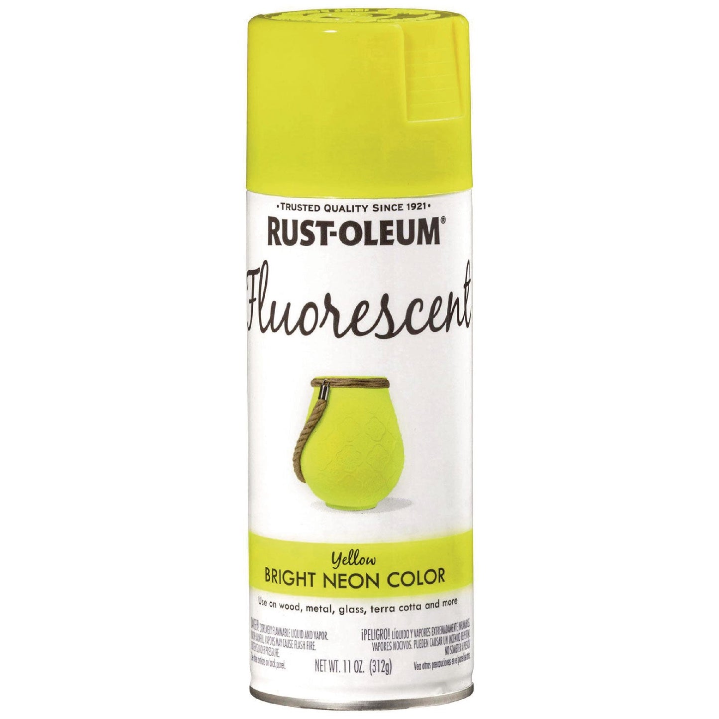 Rust-Oleum® Specialty Fluorescent Spray Paint, Flat Fluorescent Yellow, 11 oz Aerosol Can, 6/Carton