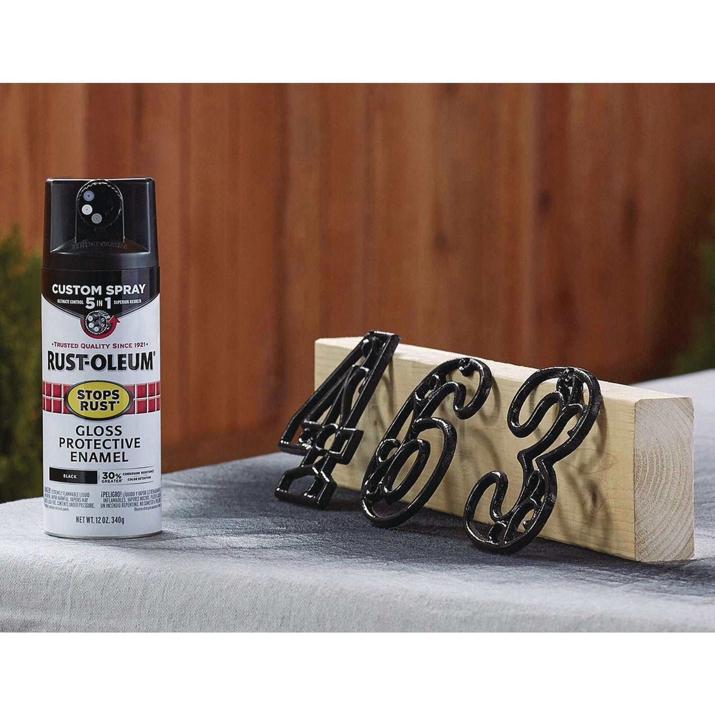 Rust-Oleum® Stops Rust 5-in-1 Spray Paint, Gloss Black, 12 oz Aerosol Can
