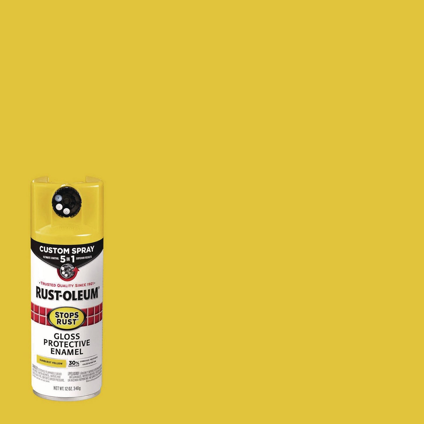Rust-Oleum® Stops Rust 5-in-1 Spray Paint, Gloss Sunburst Yellow, 12 oz Aerosol Can