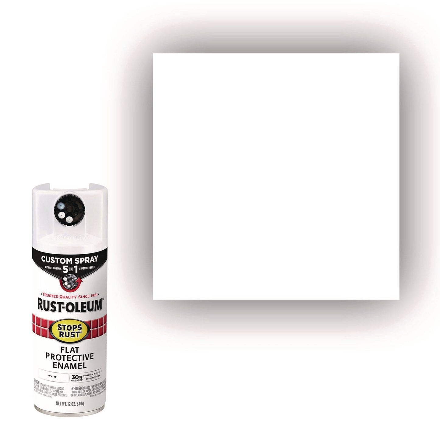 Rust-Oleum® Stops Rust 5-in-1 Spray Paint, Flat White, 12 oz Aerosol Can, 6/Carton