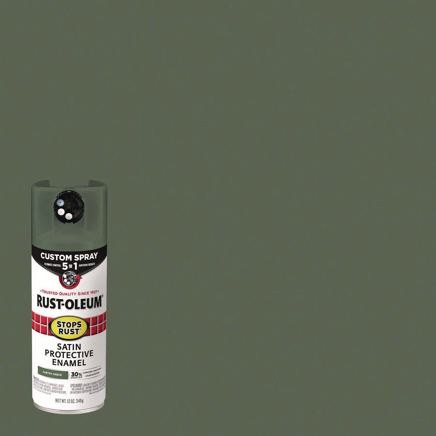 Rust-Oleum® Stops Rust 5-in-1 Spray Paint, Satin Earthy Green, 12 oz Aerosol Can