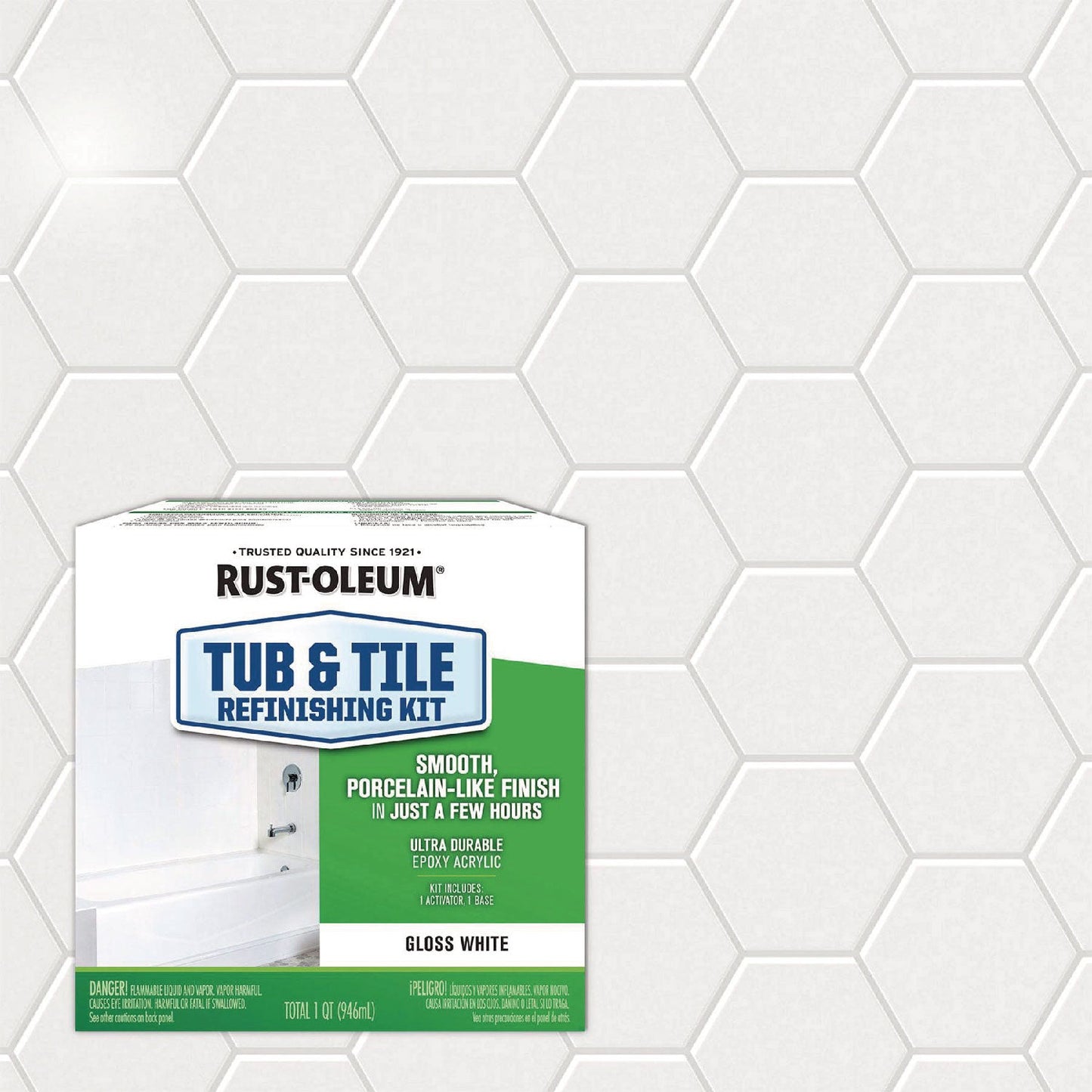 Rust-Oleum® Specialty Tub and Tile Refinishing Kit, Gloss White, Quart