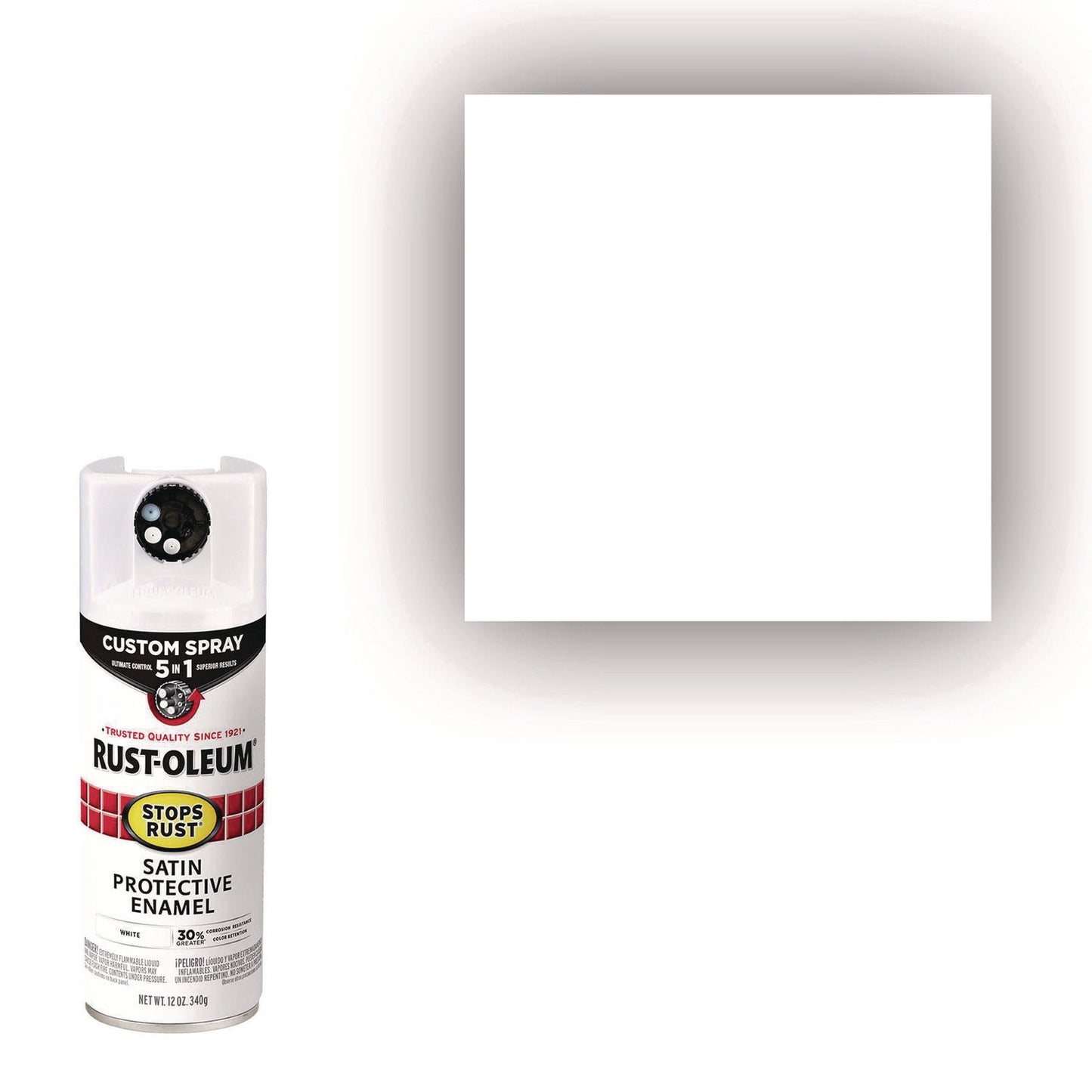 Rust-Oleum® Stops Rust 5-in-1 Spray Paint, Satin White, 12 oz Aerosol Can, 6/Carton