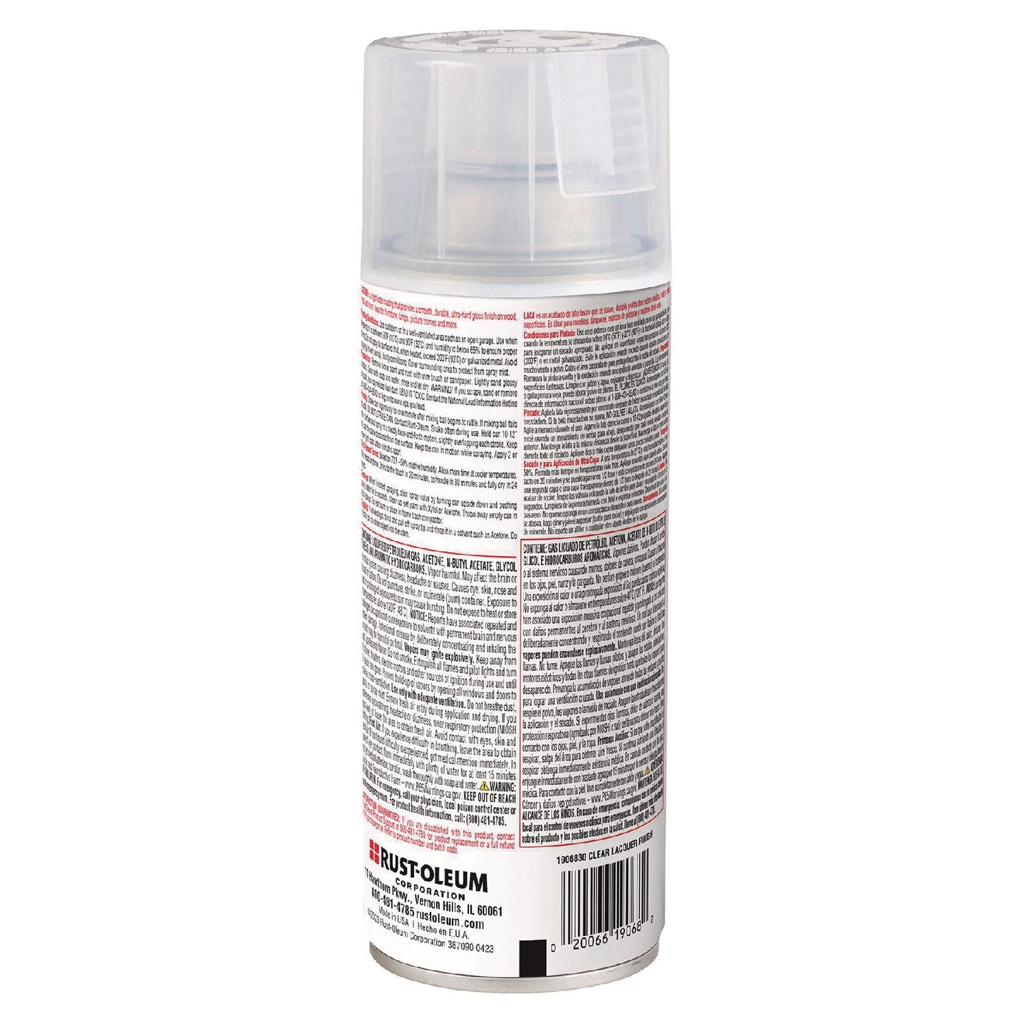 Rust-Oleum® Specialty Lacquer Spray Paint, Gloss Clear, 12 oz Aerosol Can, 6/Carton