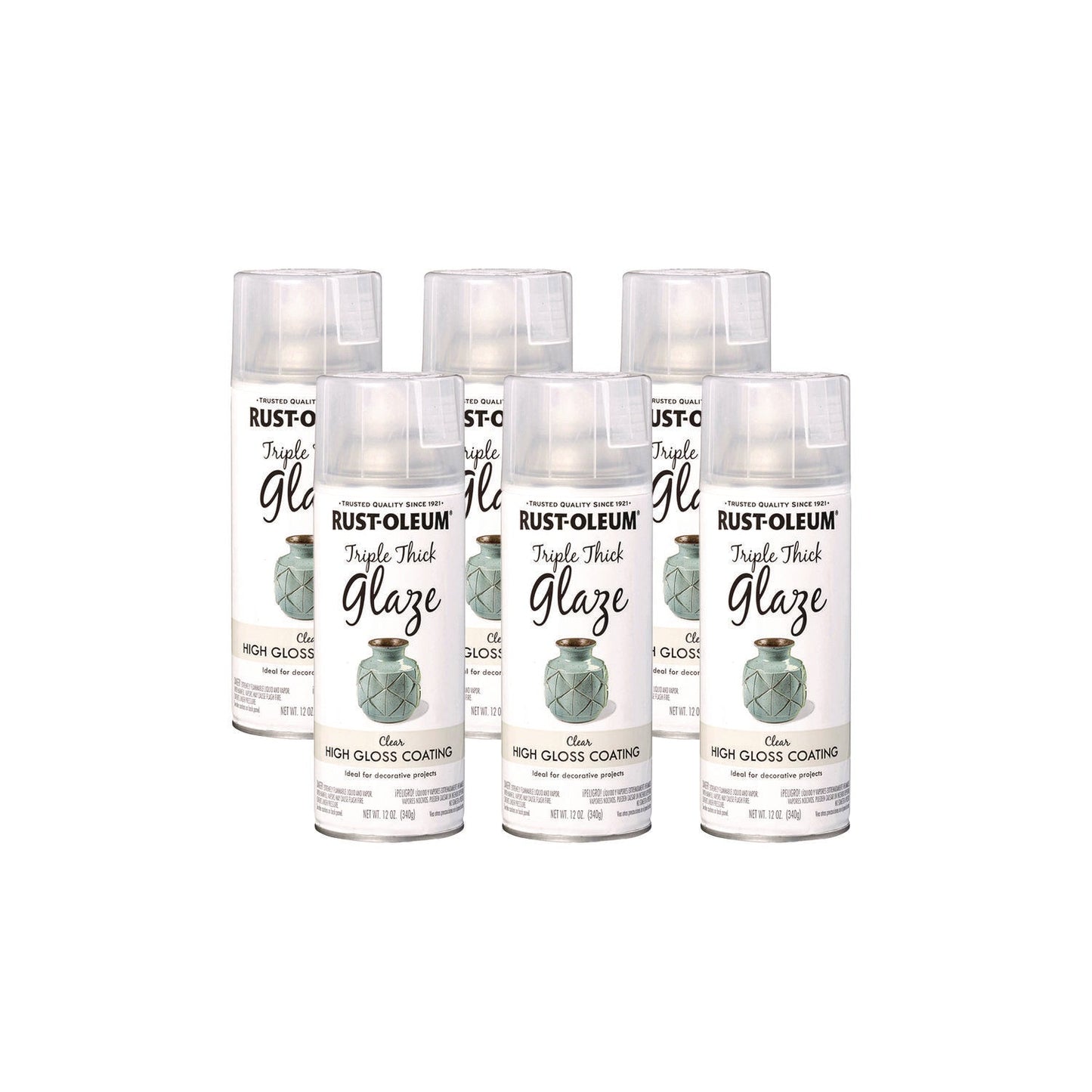 Rust-Oleum® Specialty Triple Thick Glaze Spray Paint, High Gloss Clear, 12 oz Aerosol Can, 6/Carton