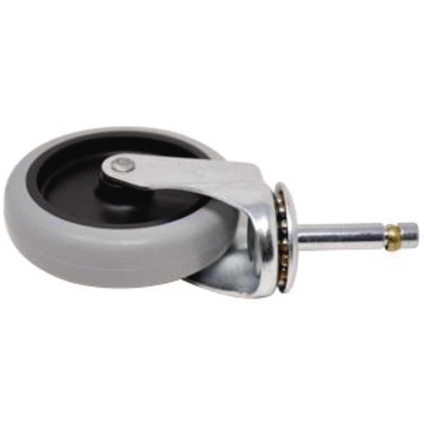 Rubbermaid® Commercial 4" Swivel Stem Caster with Insert for Janitor Cart 2000, Grip Ring Stem, Black/Gray/Silver