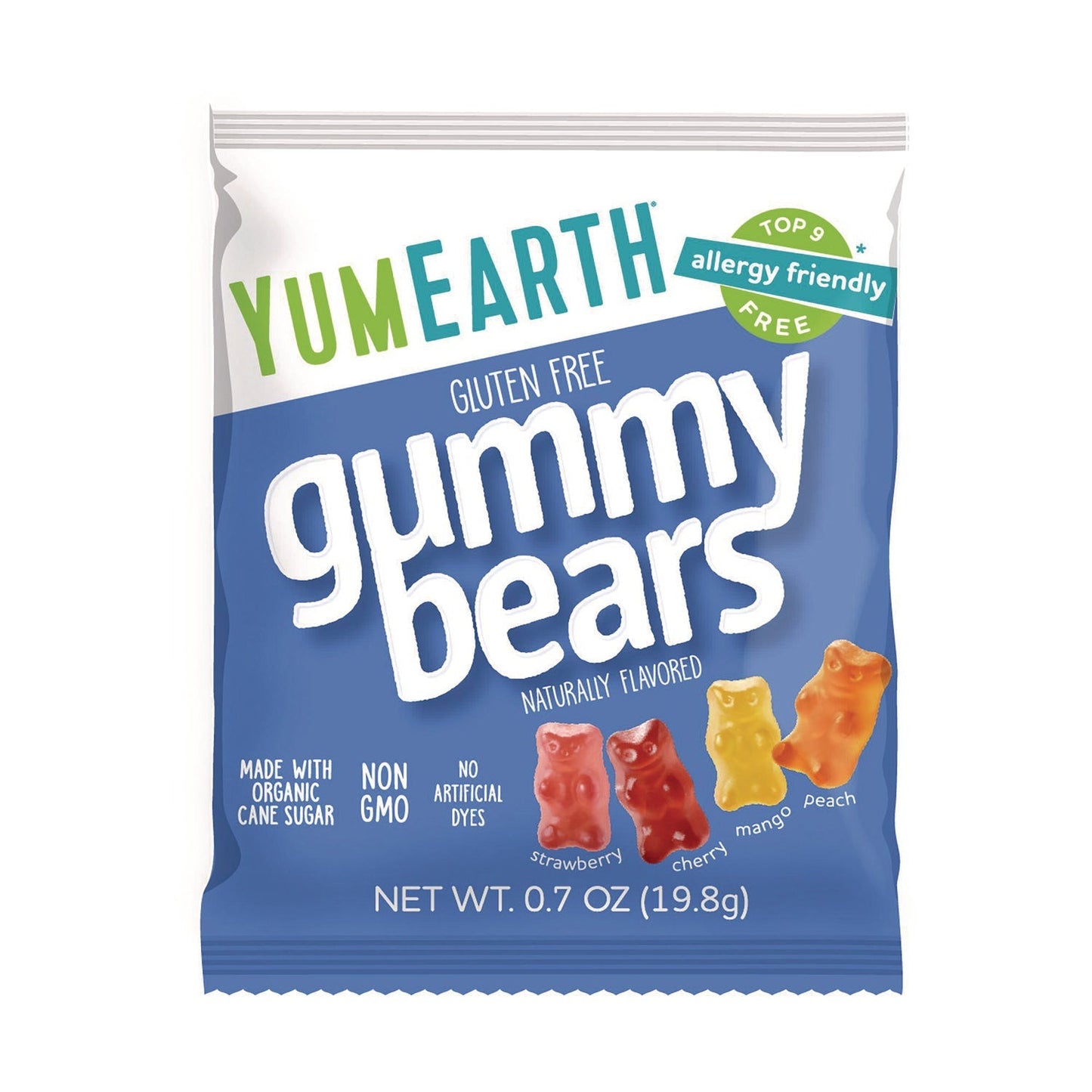 YumEarth Gummy Bears, Assorted Flavors, 0.7oz Bag, 35/Carton