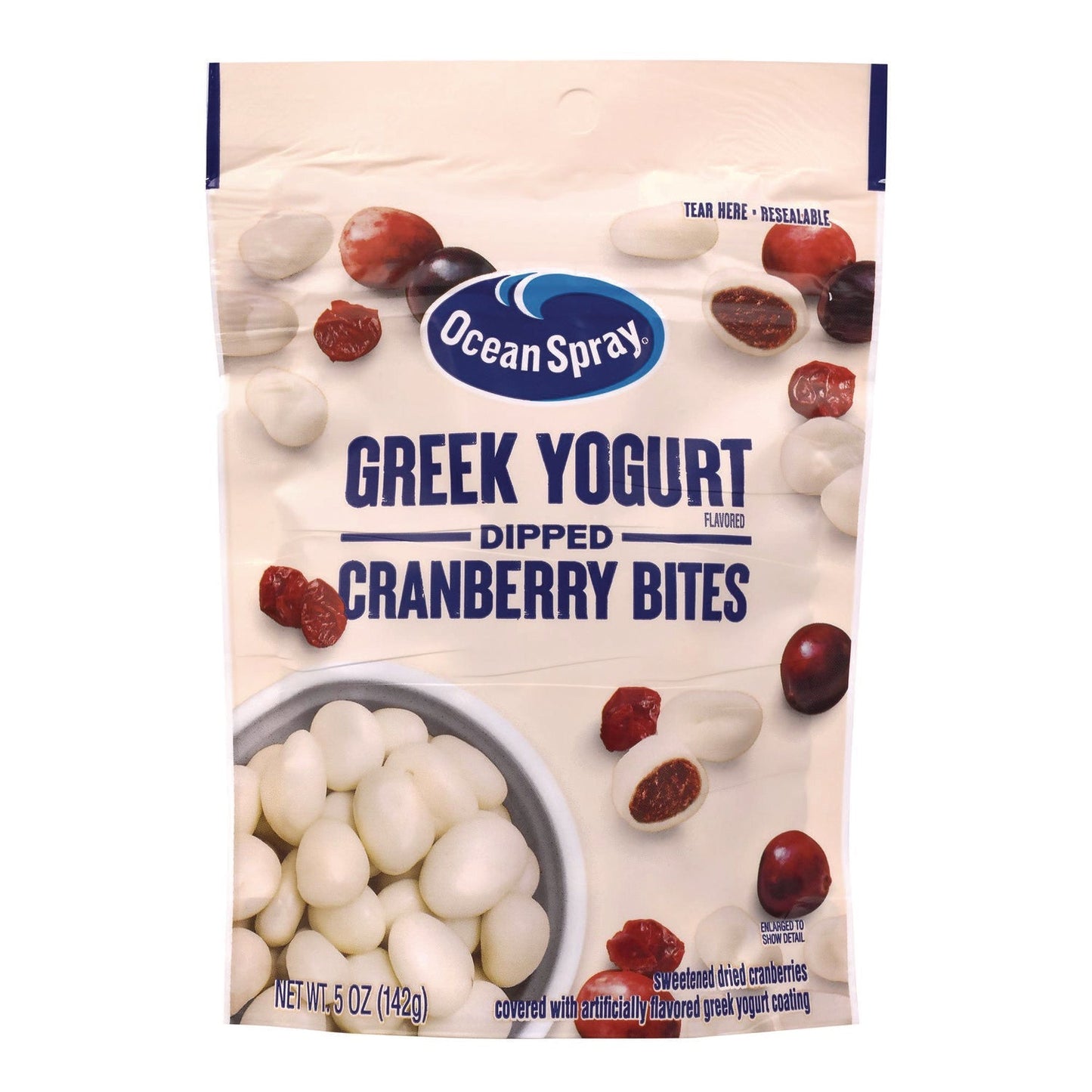 Ocean Spray® Greek Yogurt Dipped Cranberry Bites, Cranberry/Yogurt, 5 oz Bag, 12/Carton