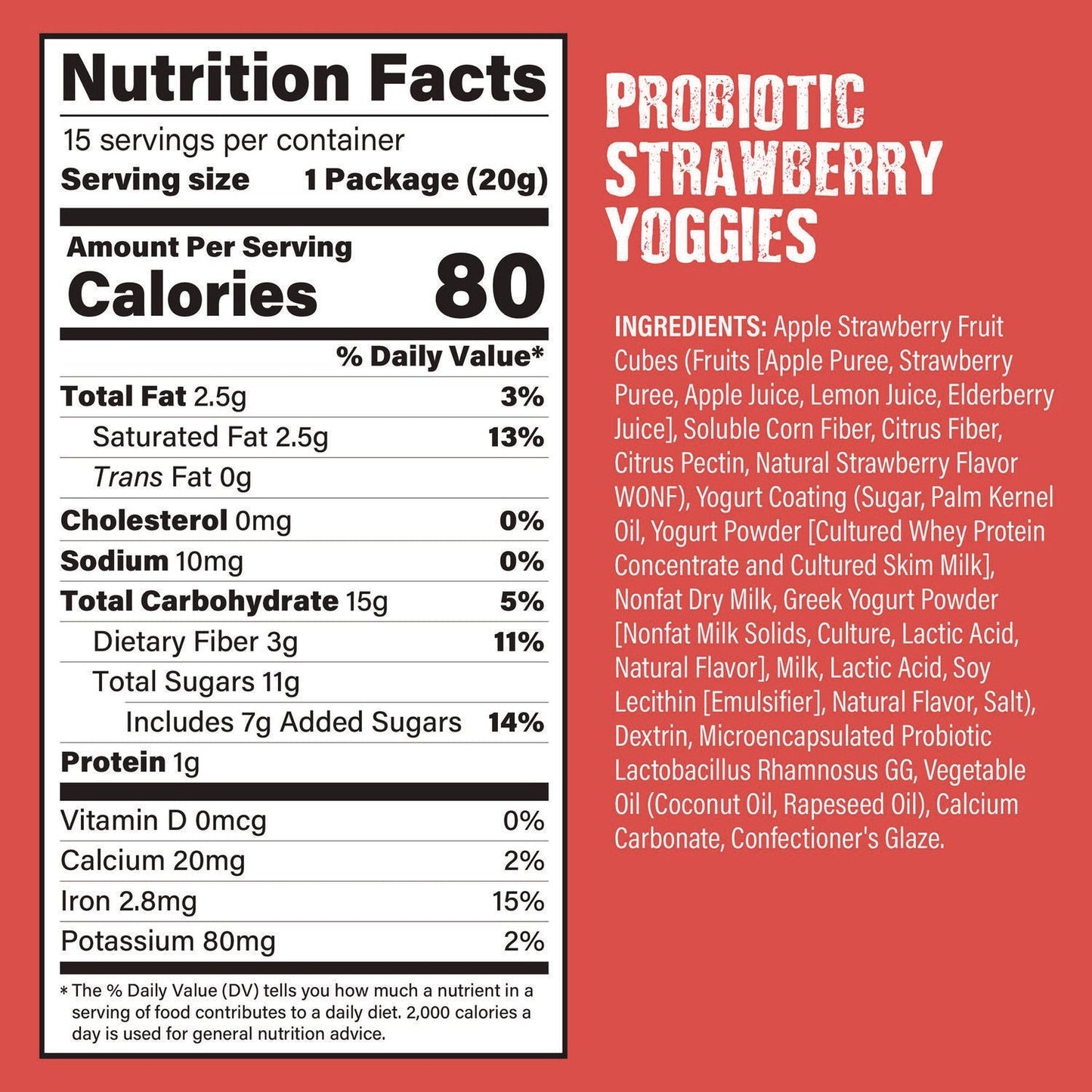 Nature's Garden Probiotic Yoggies Variety Snack Pack, Assorted Flavors, 0.7 oz Bag, 30/Carton