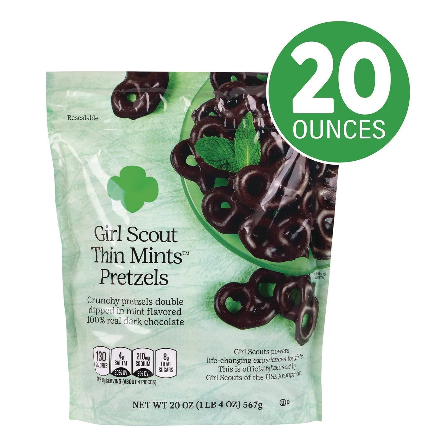 girl scouts Thin Mints Pretzels, Mint Chocolate, 20 oz Bag