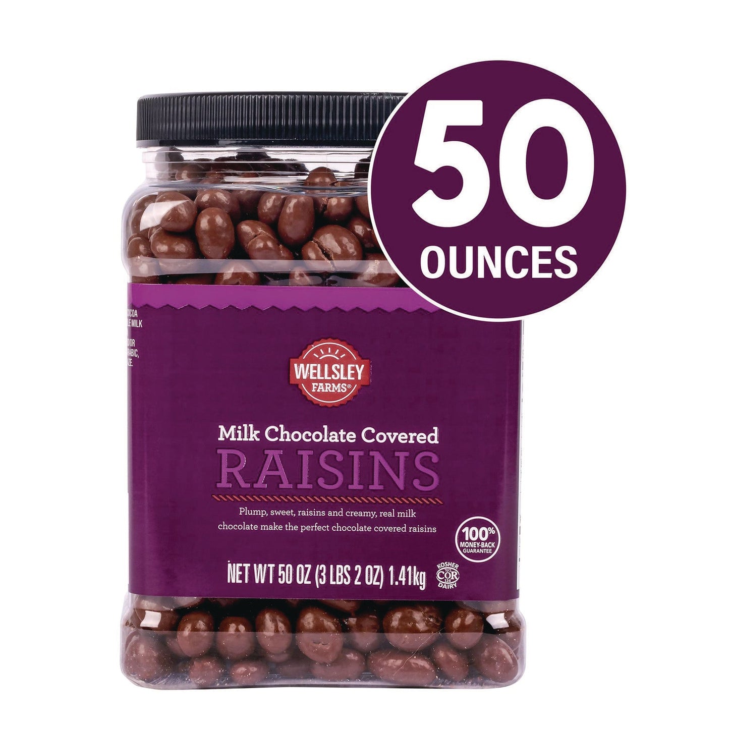Wellsley Farms™ Milk Chocolate Covered Raisins, 50 oz Jar