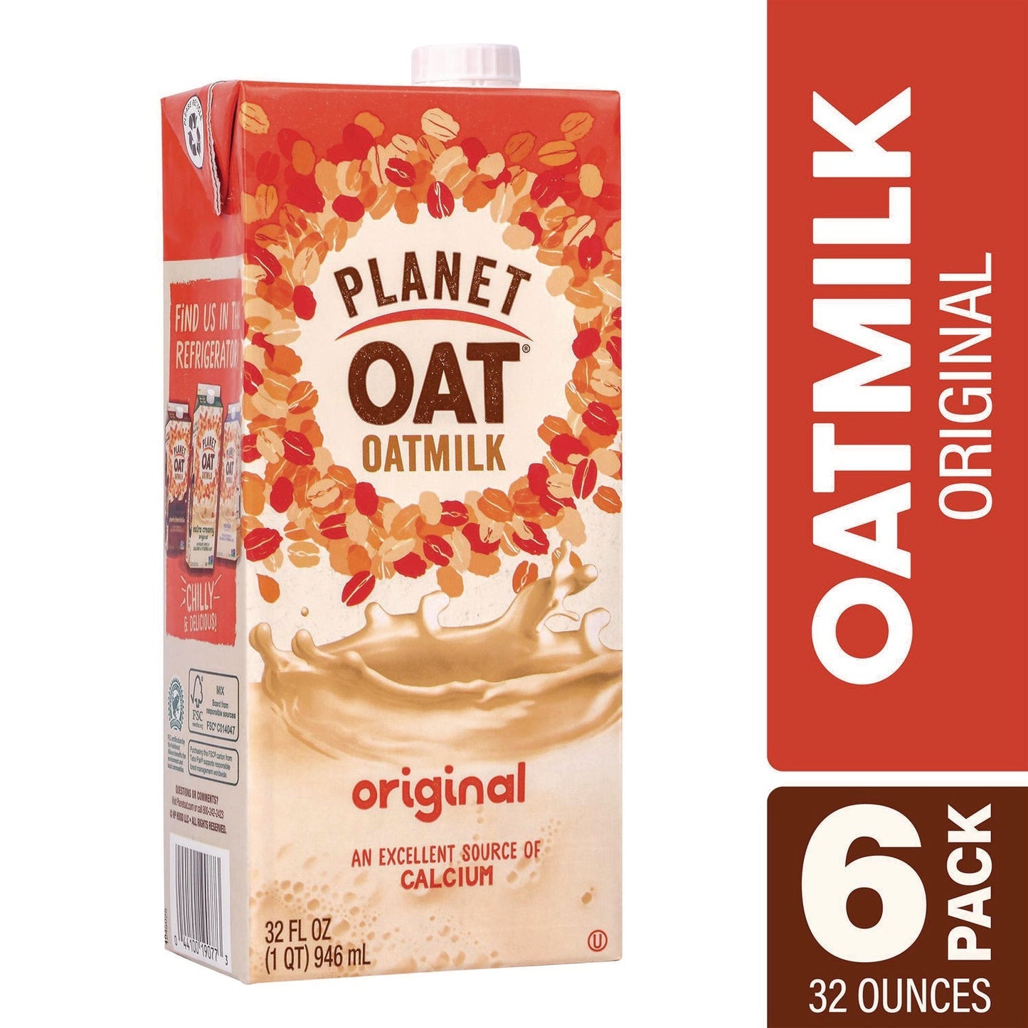 Planet Oat® Original Oat Milk Cartons, 32 oz Carton, 6/Carton