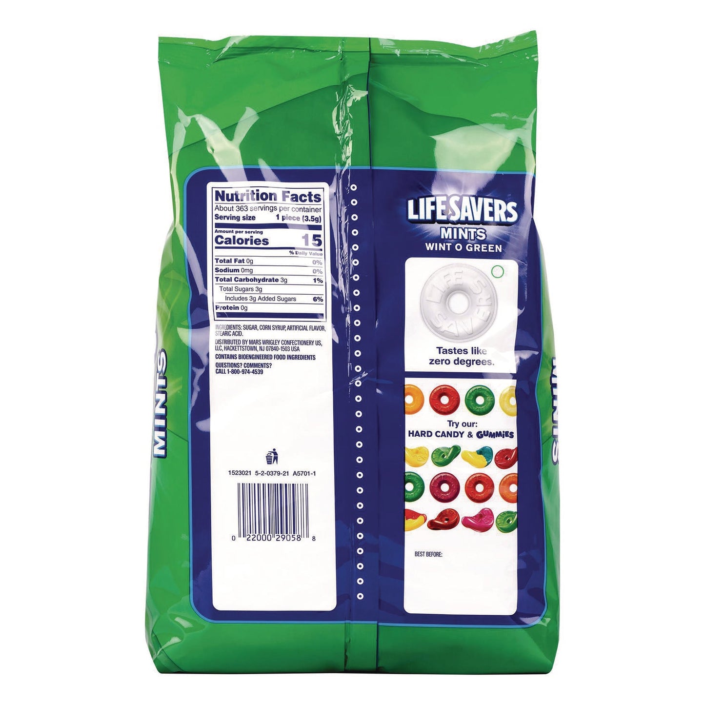LifeSavers® Hard Candy Mints, Party Size, Wint-O-Green, Individually Wrapped, 44.93 oz Bag