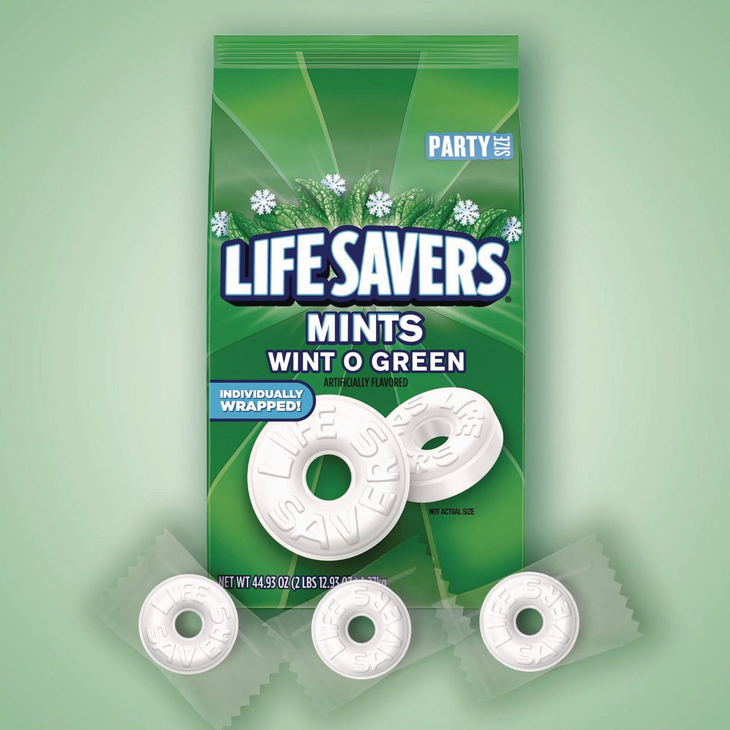 LifeSavers® Hard Candy Mints, Party Size, Wint-O-Green, Individually Wrapped, 44.93 oz Bag