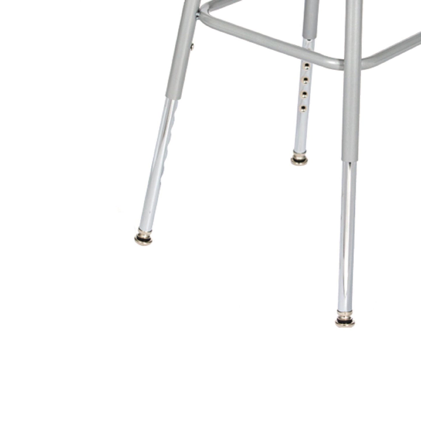 NPS® 6300 Series Height Adjust Heavy Duty Square Seat Steel Stool, Backless, 500lb, 23.75" to 31.75" Height, Brown Seat, Gray Base
