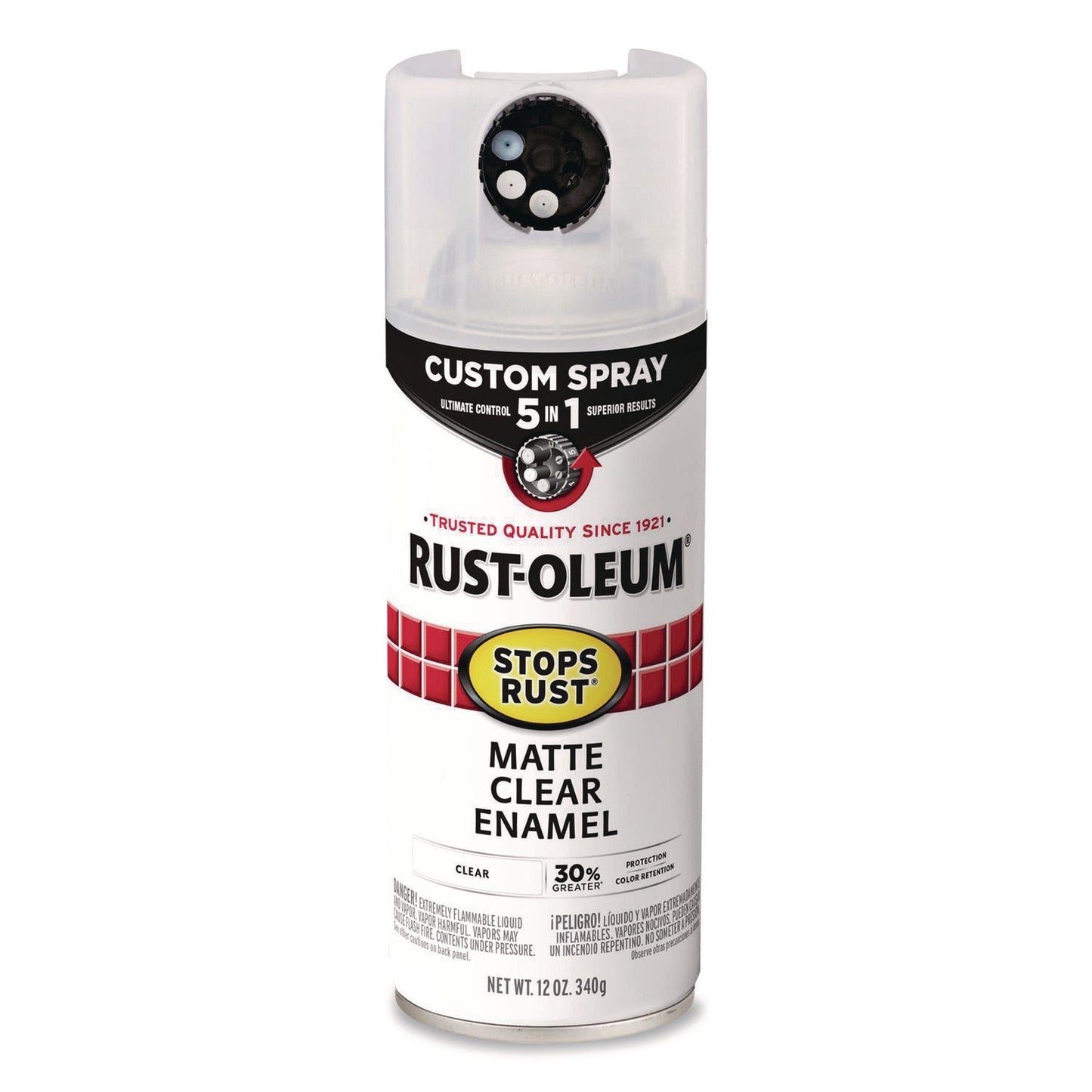 Rust-Oleum® Stops Rust 5-in-1 Spray Paint, Matte Clear, 12 oz Aerosol Can, 6/Carton