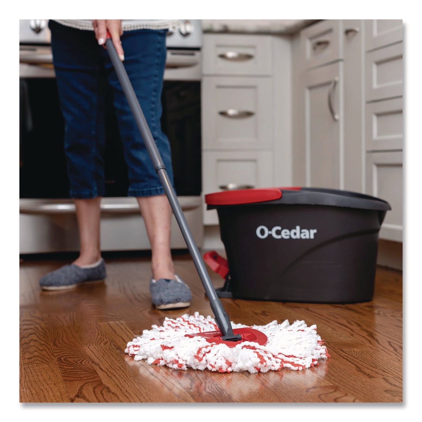 O-Cedar® EZWring Deep Clean Refill, Microfiber, Custom size for EZ Wring Mop System, Red/White