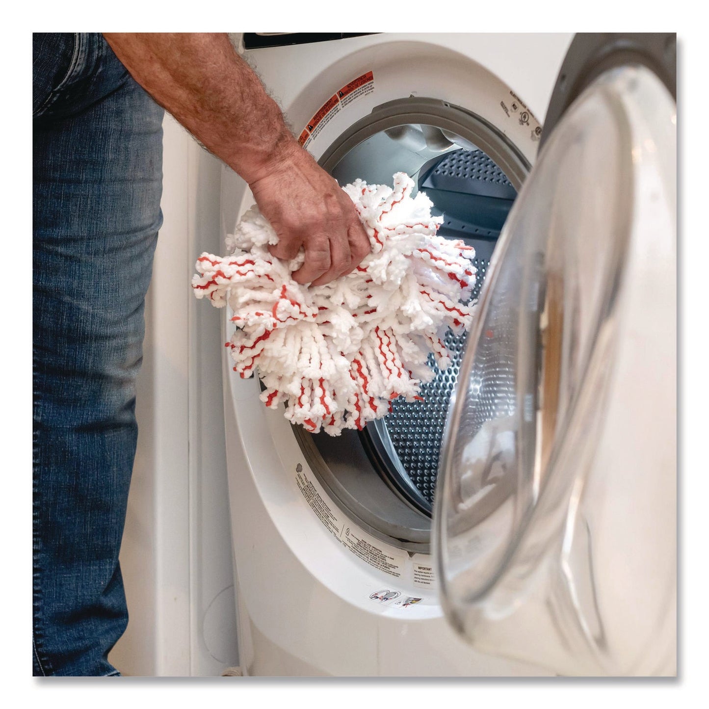 O-Cedar® EZWring Deep Clean Refill, Microfiber, Custom size for EZ Wring Mop System, Red/White