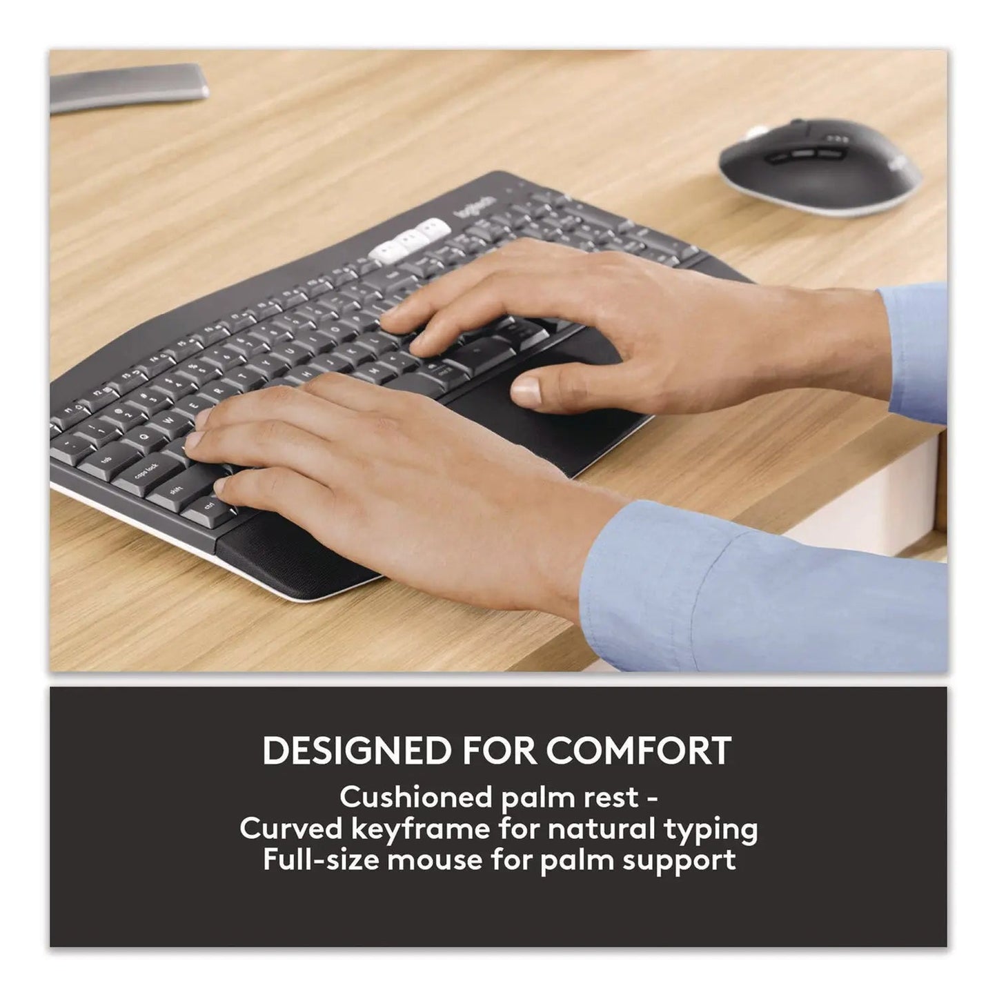 Logitech® MK850 Performance Wireless Keyboard and Mouse Combo, 2.4 GHz Frequency/33 ft Wireless Range, Black
