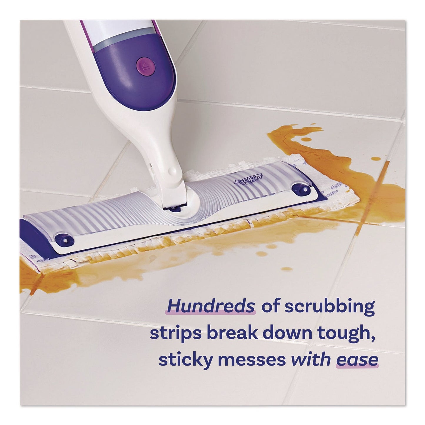 Swiffer® PowerMop Cleaning Solution and Pads Refill Pack, Lavender, 25.3 oz Bottle and 5 Pads/Pack