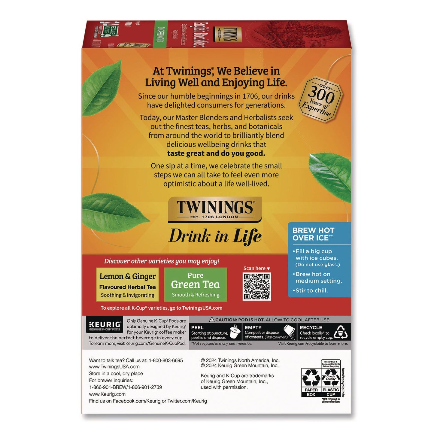 TWININGS® Tea K-Cups, English Breakfast Decaf, 0.11 oz, 24/Box