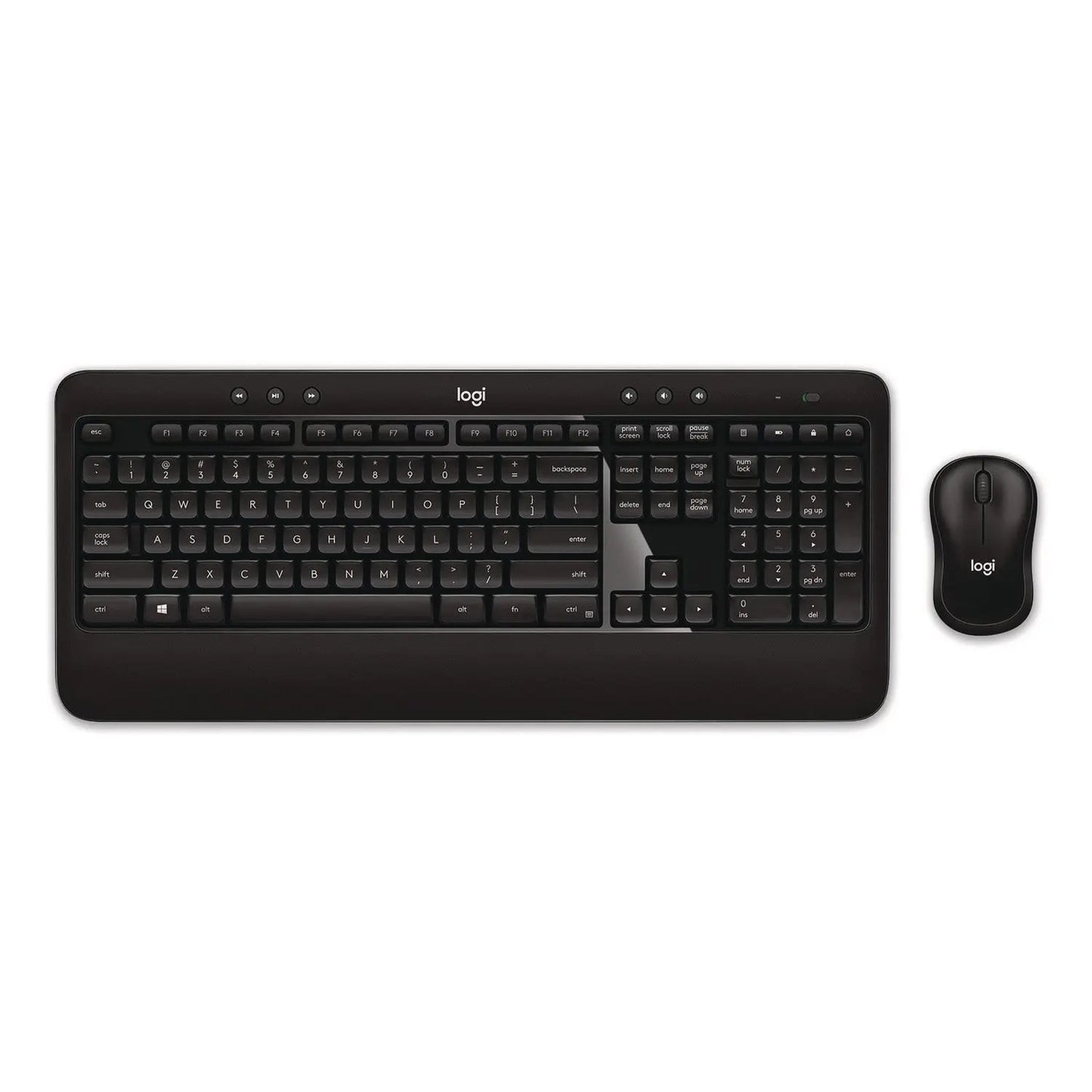 Logitech® Advanced Wireless Mouse and Keyboard Combo, 2.4 GHz Frequency, 33 ft Wireless Range, Black