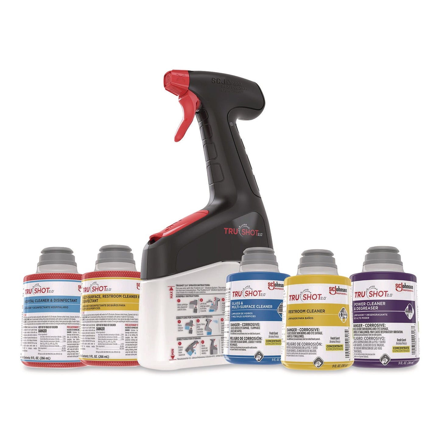 SC Johnson Professional® TruShot 2.0 Glass and Multisurface Cleaner, Fresh Scent, 9 oz Cartridge, 4/Carton