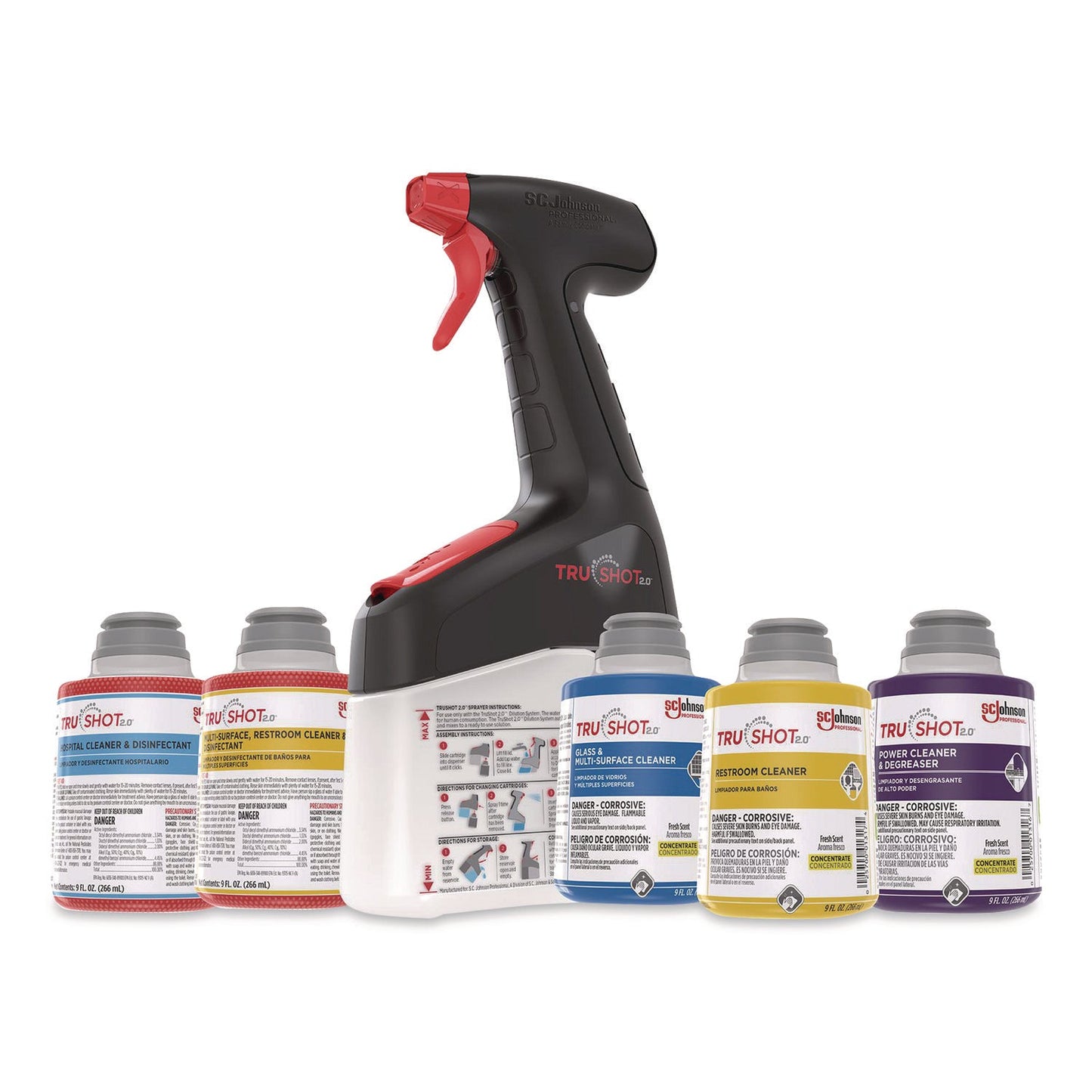 SC Johnson Professional® TruShot 2.0 Power Cleaner, Fresh Scent, 9 oz Cartridge, 4/Carton