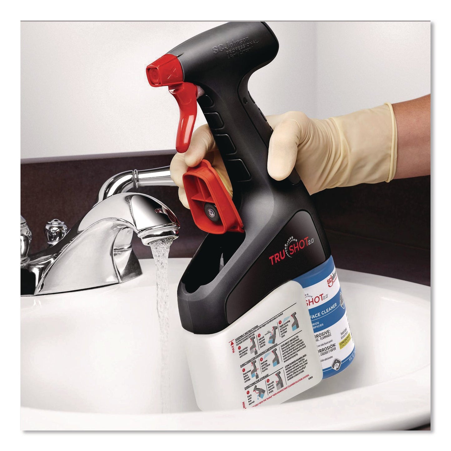 SC Johnson Professional® TruShot 2.0 Glass and Multisurface Cleaner, Fresh Scent, 9 oz Cartridge, 4/Carton