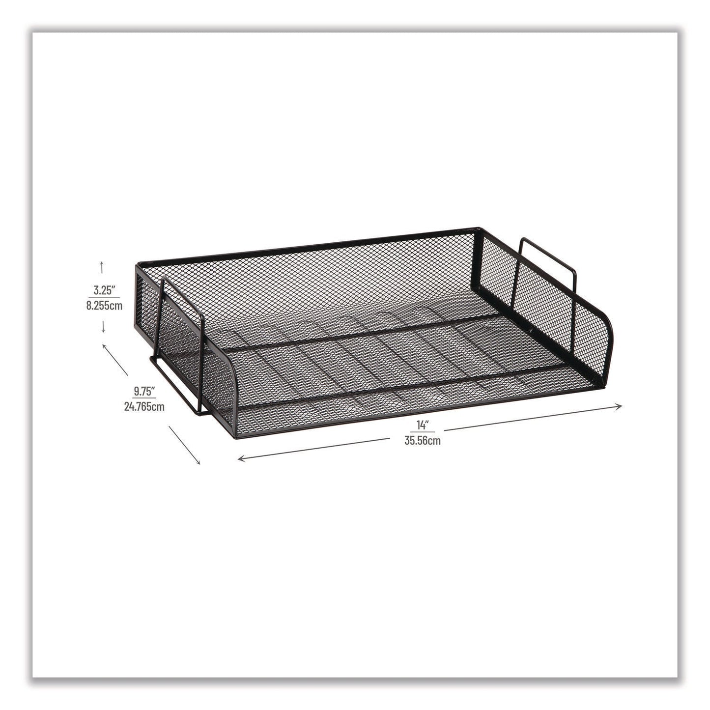 Mind Reader Stackable Paper Desk Tray Organizer, Letter Size, 9.75 x 14 x 3.25, Black, 4/Pack