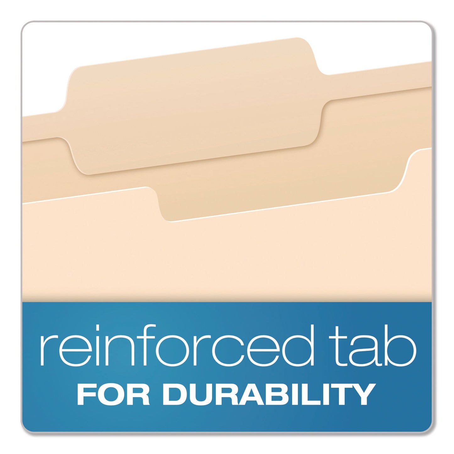 Pendaflex® Reinforced Top Tab Manila File Folders, 1/3-Cut Tabs: Center Position, Letter Size, Manila, 100/Box