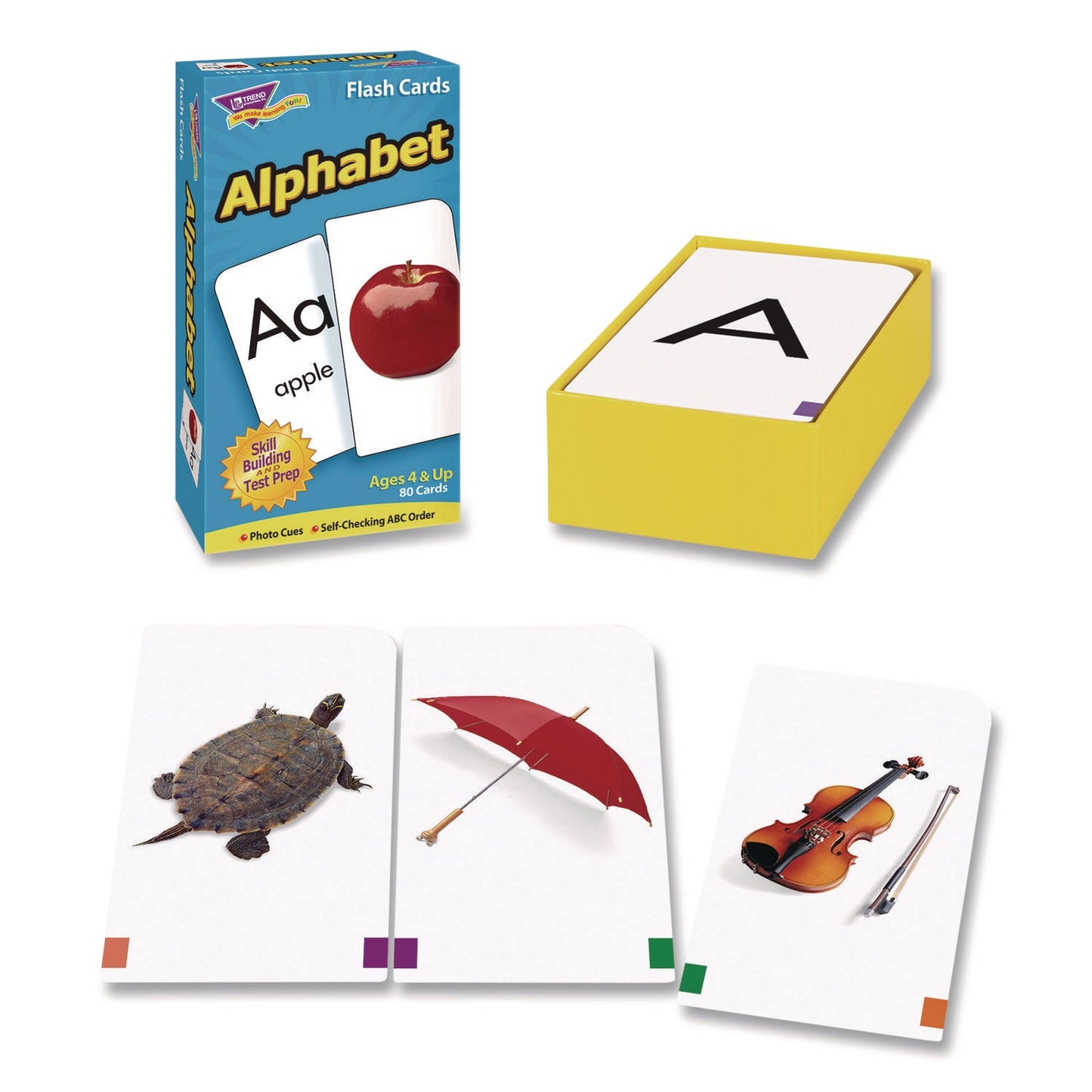 TREND® ESL and ELL Resources Alphabet Flash Cards, 3" x 3", Multicolor, 80 Cards/Set