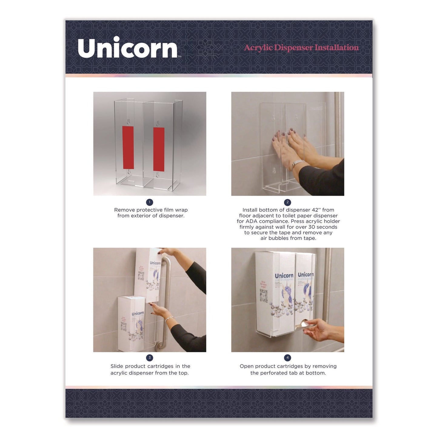 Unicorn™ Cotton Maxi Pads with Wings, Regular Absorbency, 40 Pads/Cartridge, 6 Cartridges/Pack