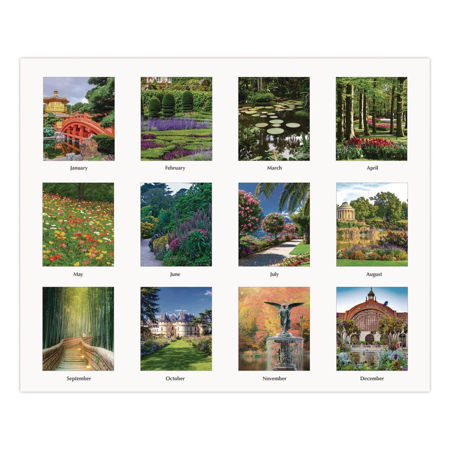House of Doolittle™ Recycled Gardens of the World Monthly Desktop Calendar, Garden Scene Photography, 8.5 x 4.25, White, 12-Month (Jan-Dec): 2025