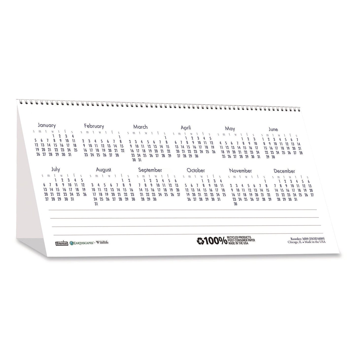 House of Doolittle™ Recycled Gardens of the World Monthly Desktop Calendar, Garden Scene Photography, 8.5 x 4.25, White, 12-Month (Jan-Dec): 2025