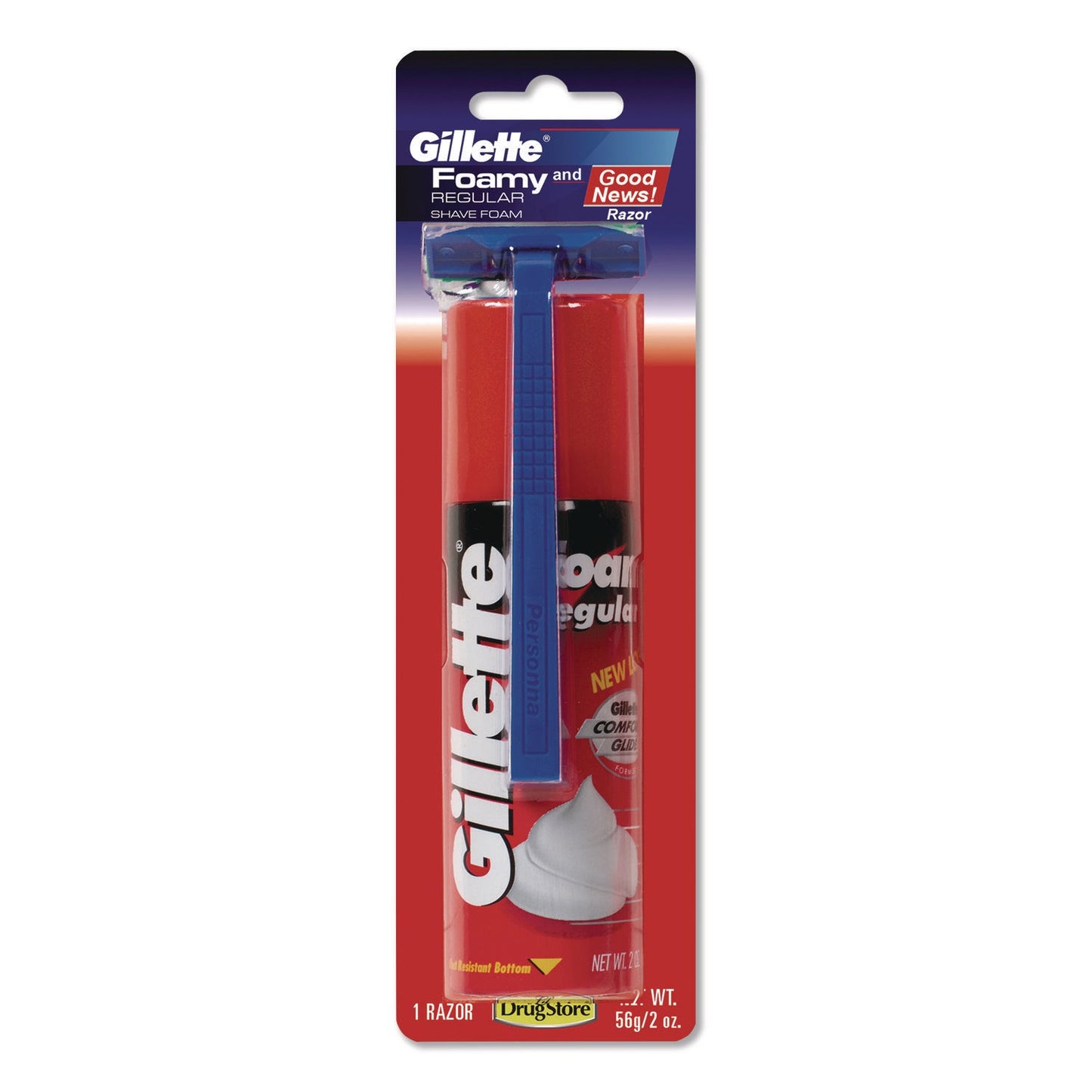 Gillette® Shave Kit, 2-Blade Razor and 2 oz Foam Shave Crean