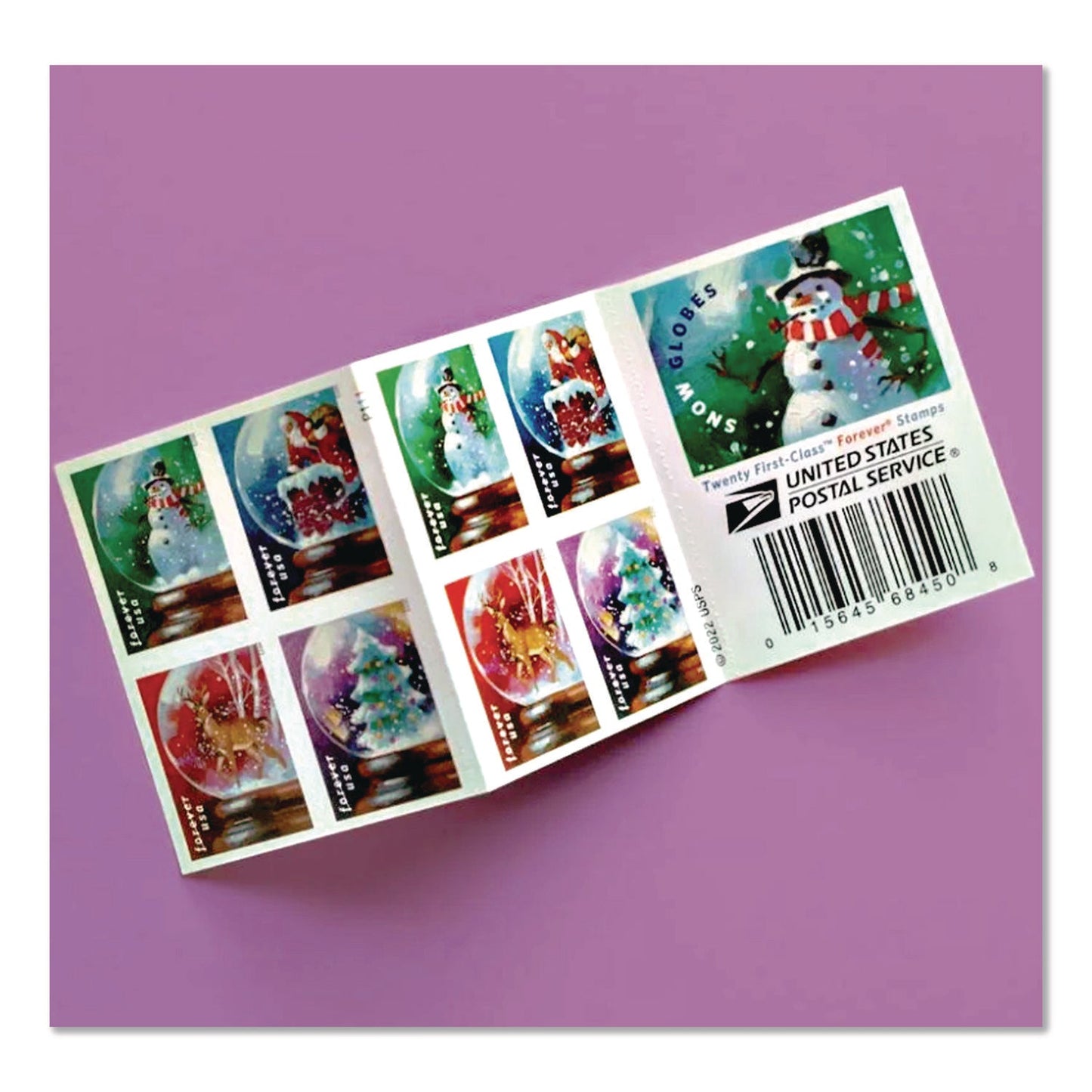 United States Postal Service First-Class Forever Stamps, Holiday, 20/Book