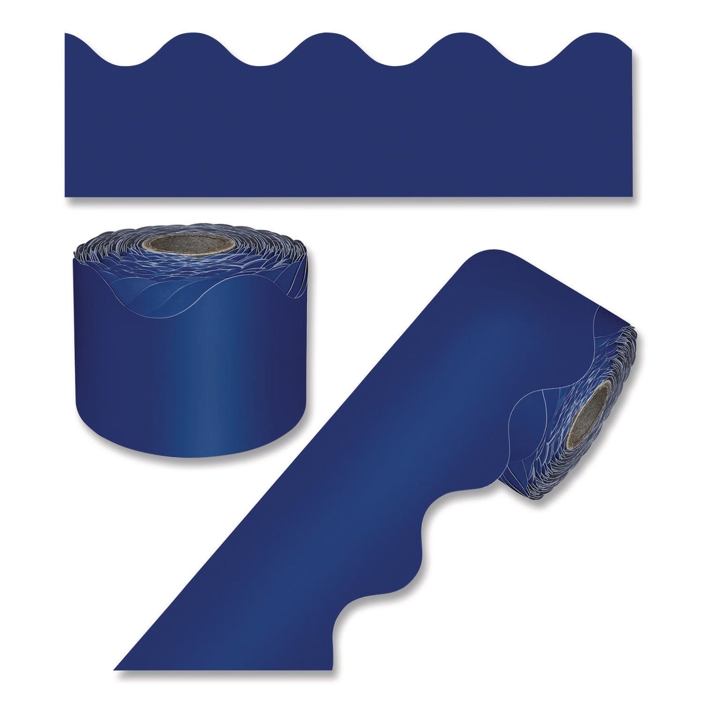 Carson-Dellosa Education Rolled Scalloped Border, 2.25" x 65 ft, Navy