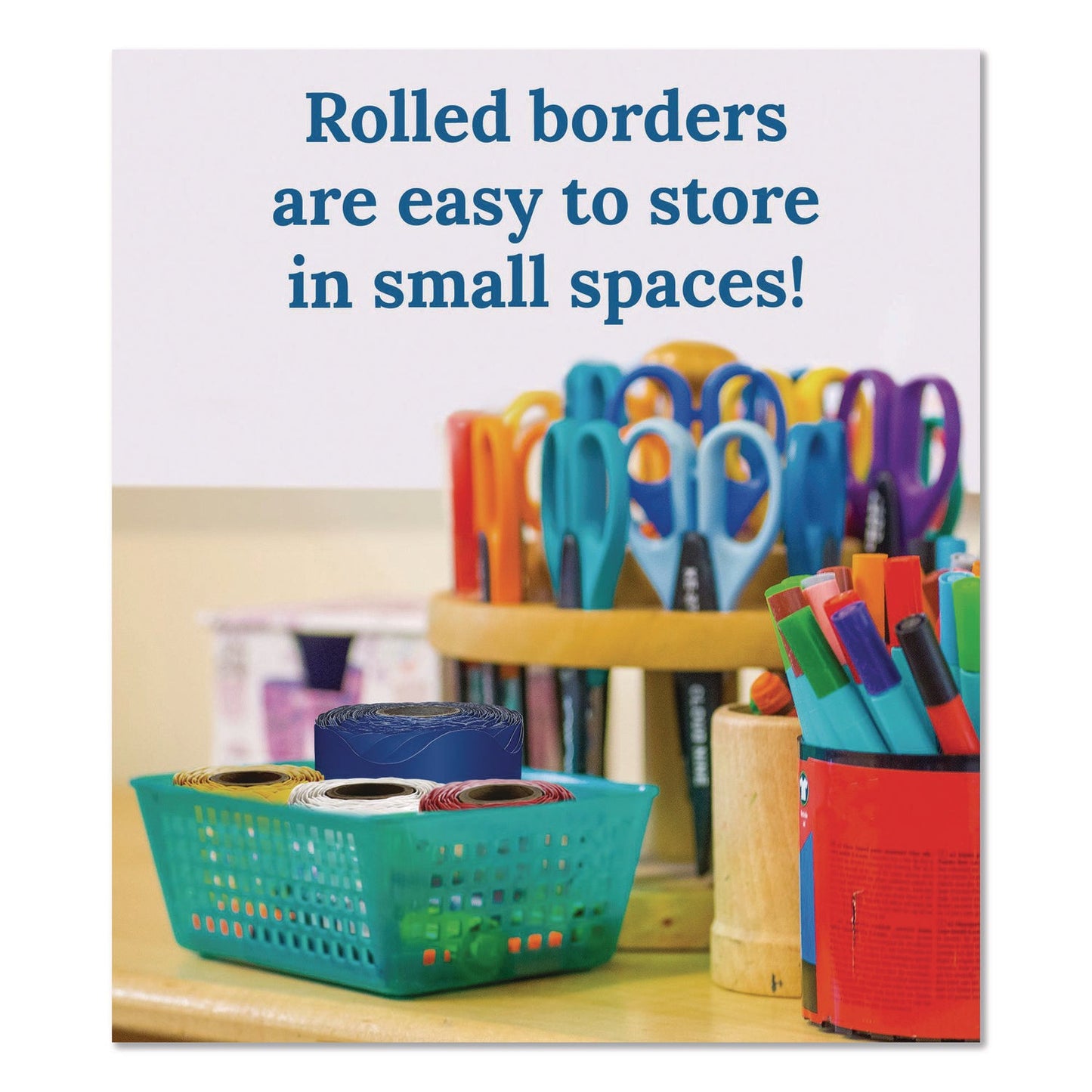 Carson-Dellosa Education Rolled Scalloped Border, 2.25" x 65 ft, Navy