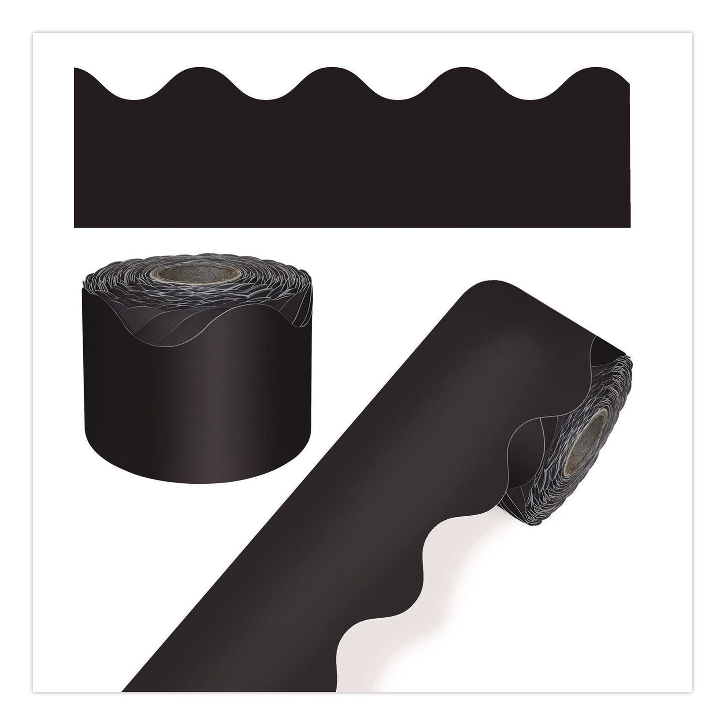 Carson-Dellosa Education Rolled Scalloped Border, 2.25" x 65 ft, Black