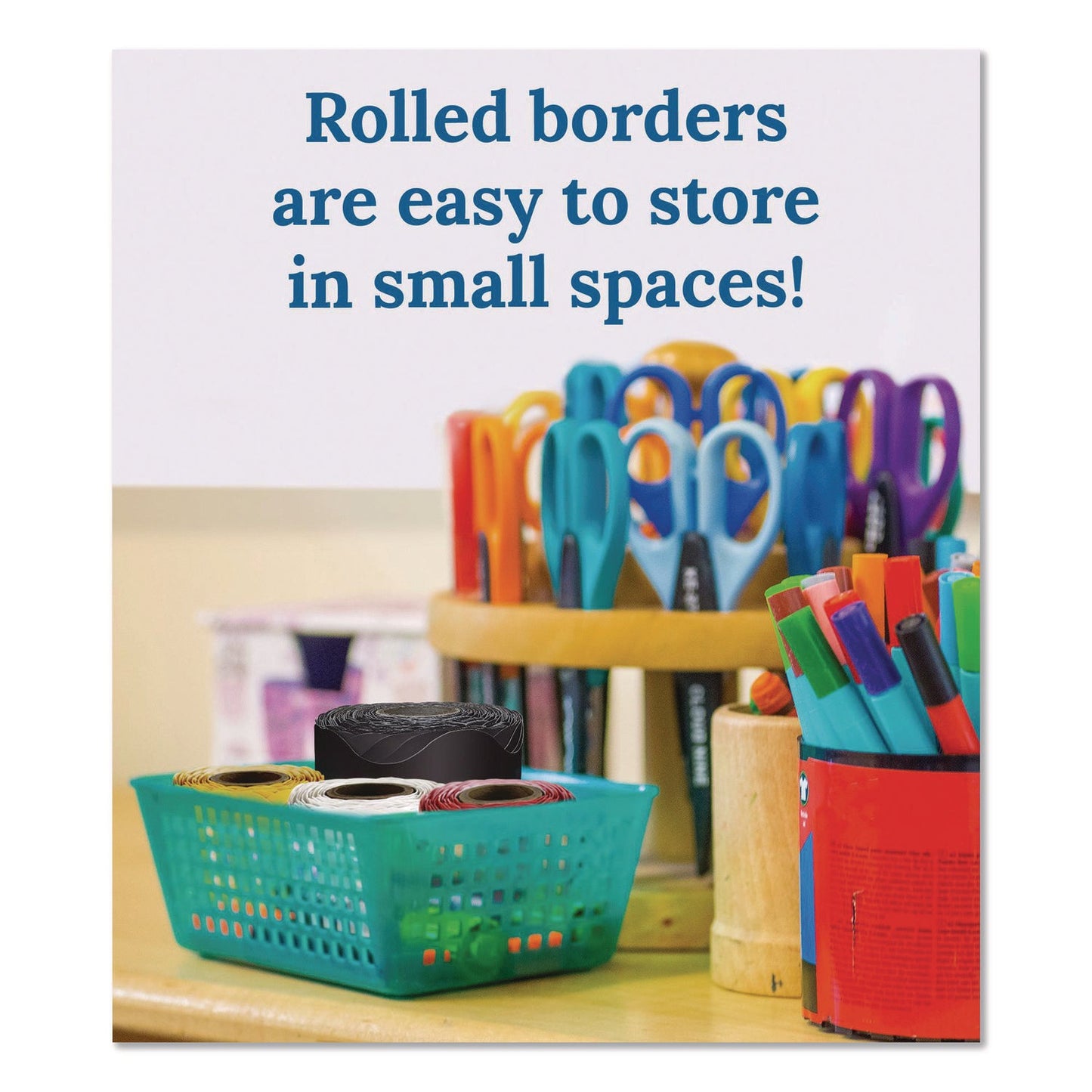 Carson-Dellosa Education Rolled Scalloped Border, 2.25" x 65 ft, Black