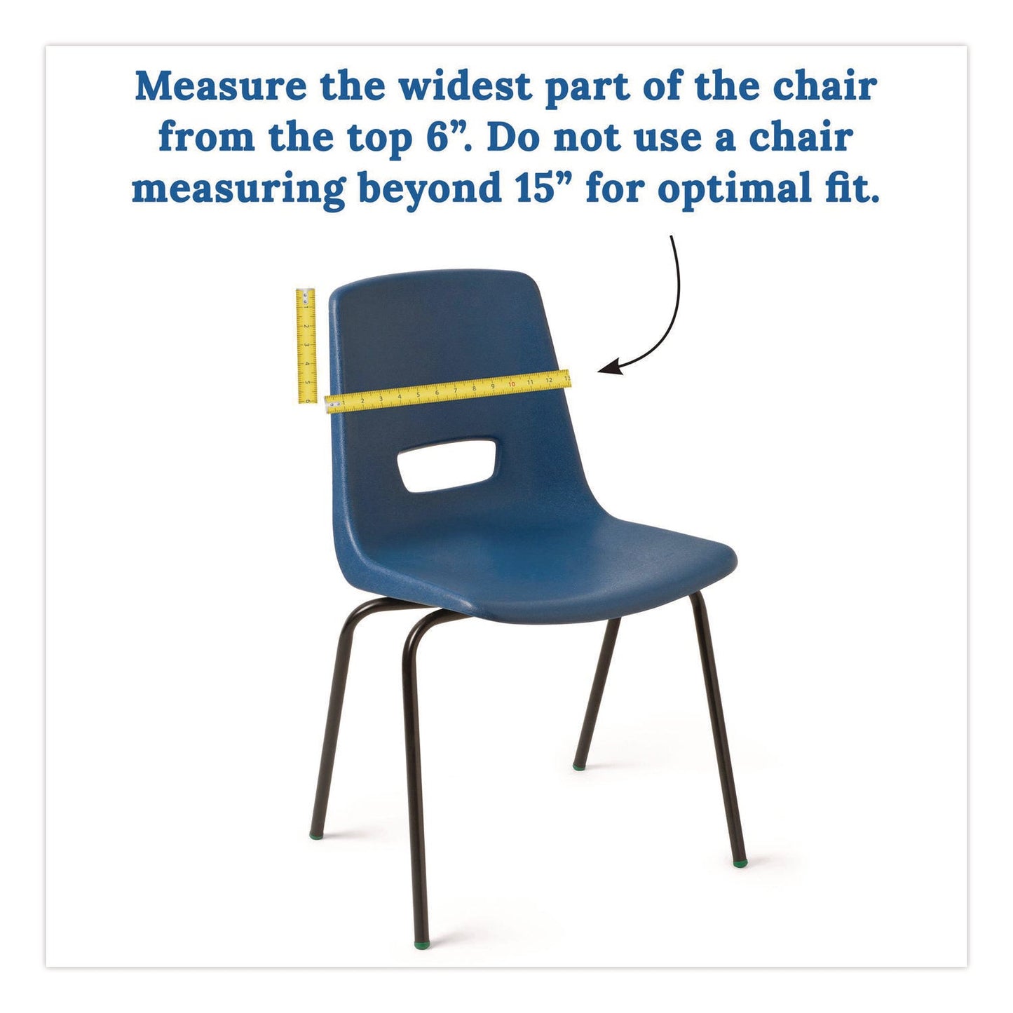 Carson-Dellosa Education Chairback Buddy for Student Chairs with a Back Width Up to 15", Medium, 15 x 1.5 x 19, Fabric, Blue/Yellow