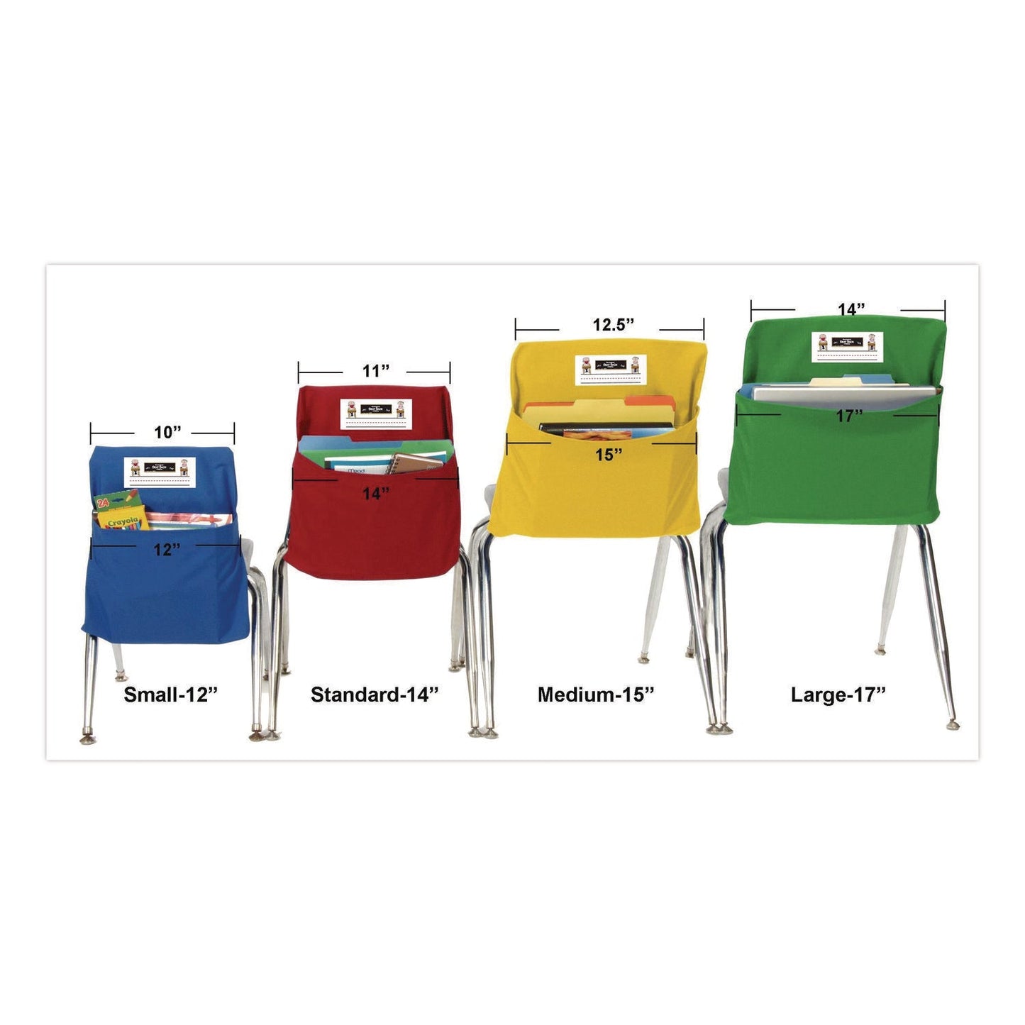 Victor® Elastic-Back Seat Sack for Chairs 12" to 17" Wide, 11 x 15.5 x 14, Fabric, Black