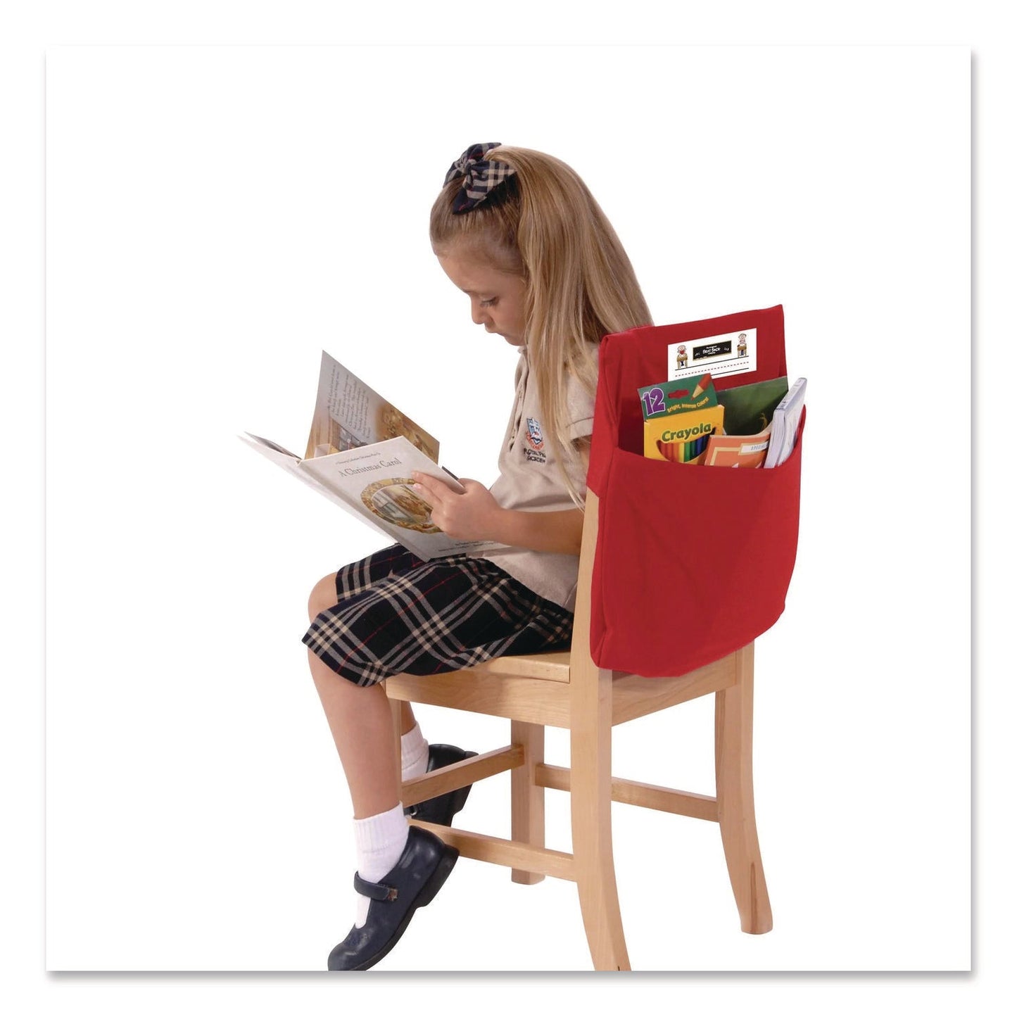 Victor® Elastic-Back Seat Sack for Chairs 12" to 17" Wide, 11 x 15.5 x 14, Fabric, Red
