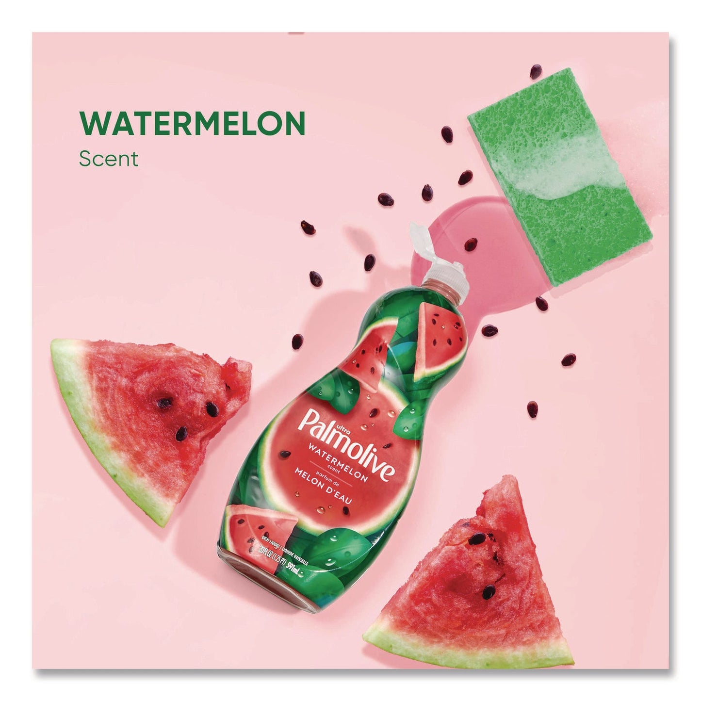 Ultra Palmolive® Dishwashing Liquid, Watermelon Scent, 20 oz Bottle, 9/Carton