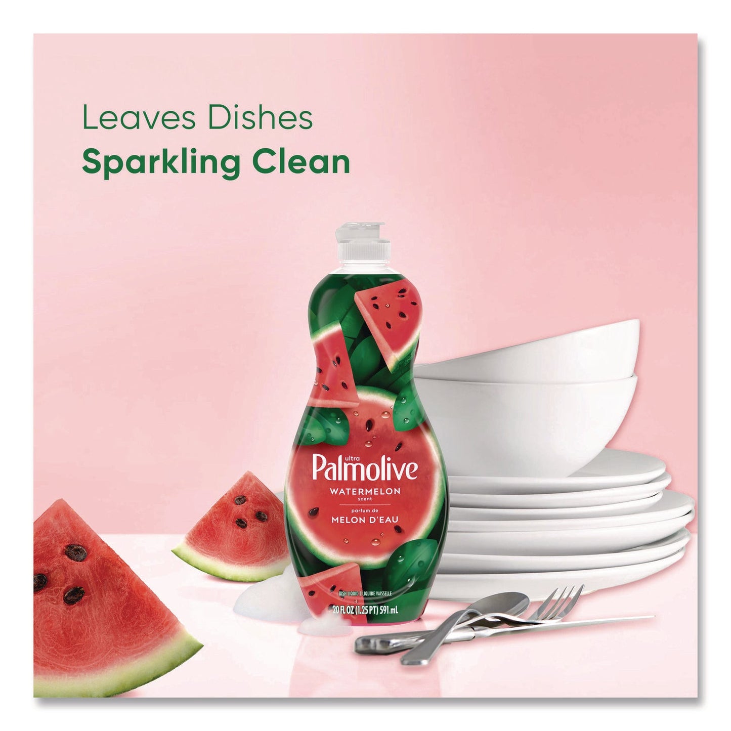 Ultra Palmolive® Dishwashing Liquid, Watermelon Scent, 20 oz Bottle, 9/Carton
