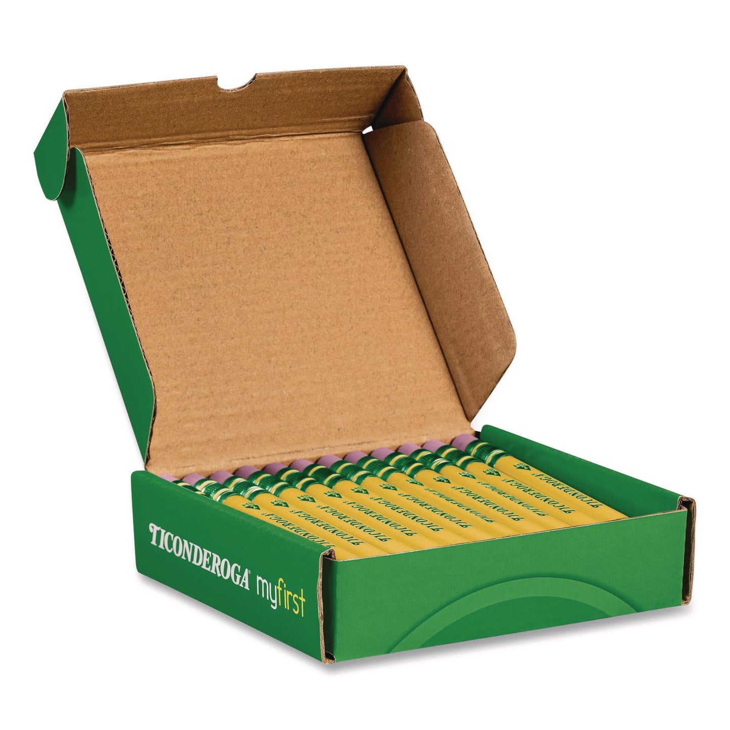 Ticonderoga® My First Short Pencil with Eraser, 3.6 mm, HB (#2), Black Lead/Yellow Barrel, 36/Pack