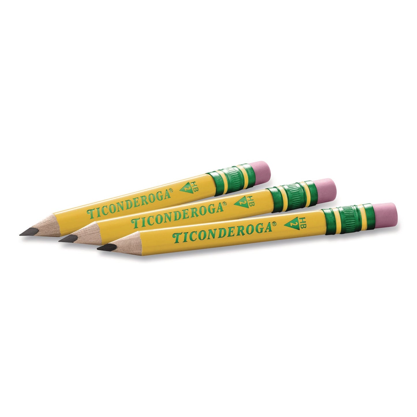 Ticonderoga® My First Short Pencil with Eraser, 3.6 mm, HB (#2), Black Lead/Yellow Barrel, 36/Pack